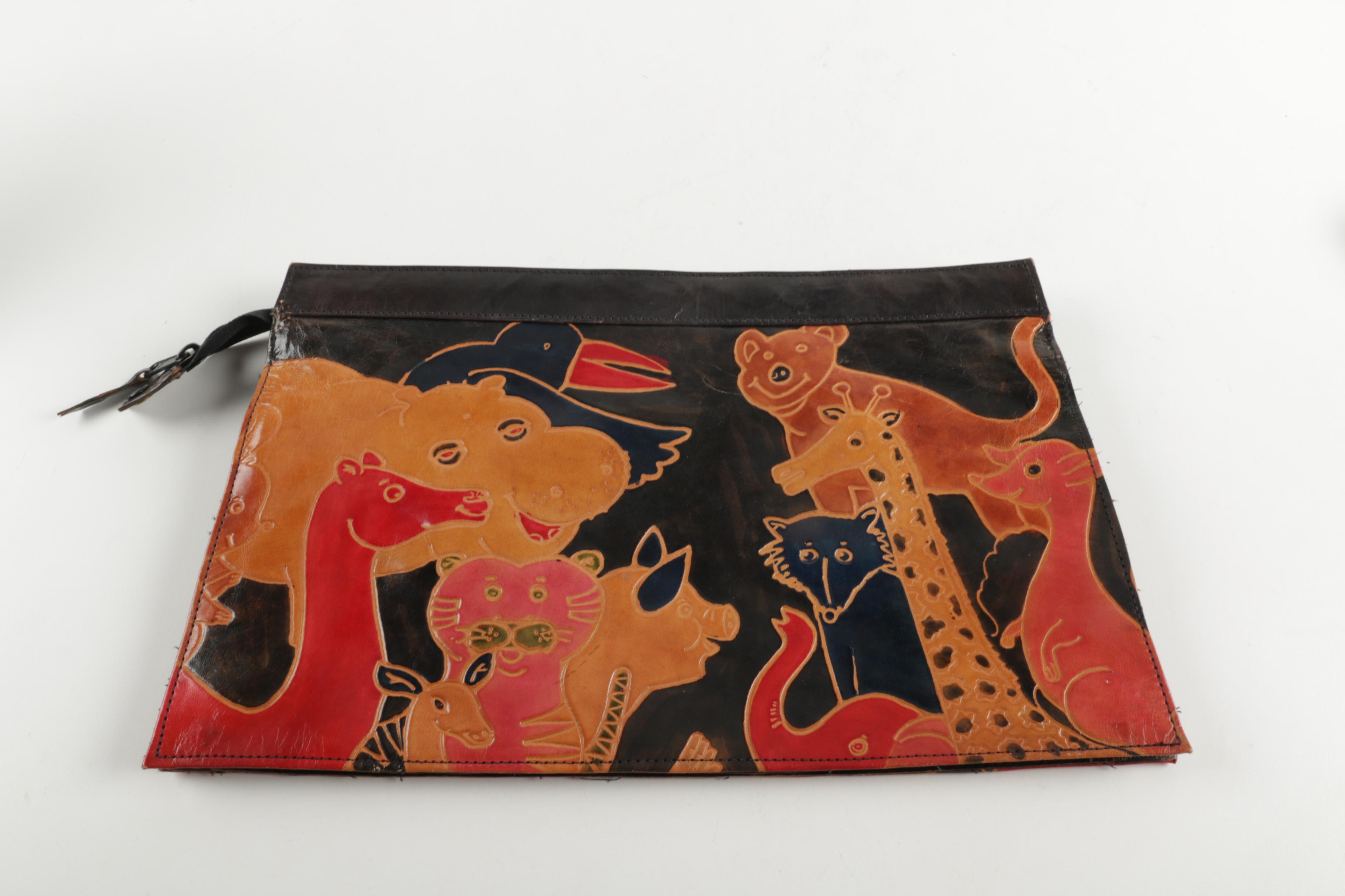 Hand-Tooled Leather Handbags Including Louisville Cardinals Handbag