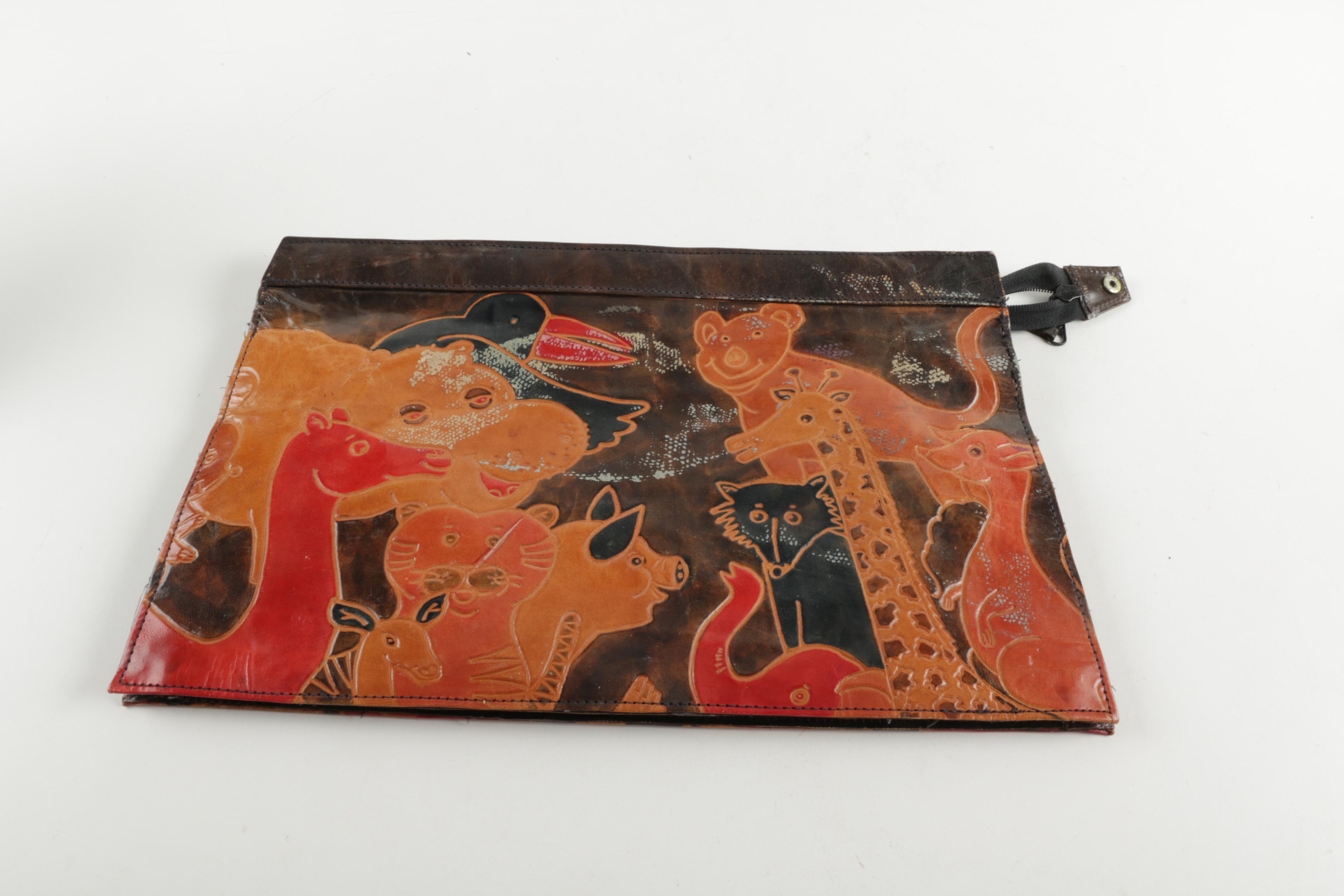 Hand-Tooled Leather Handbags Including Louisville Cardinals Handbag