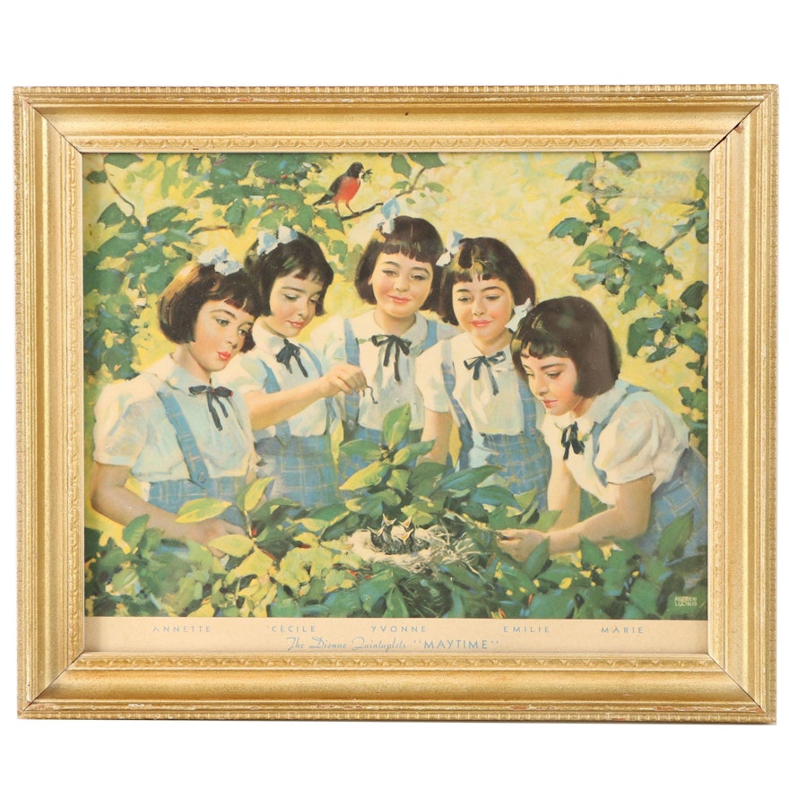 Offset Lithograph After Andrew Loomis' "The Dionne Quintuplets 'Maytime'"