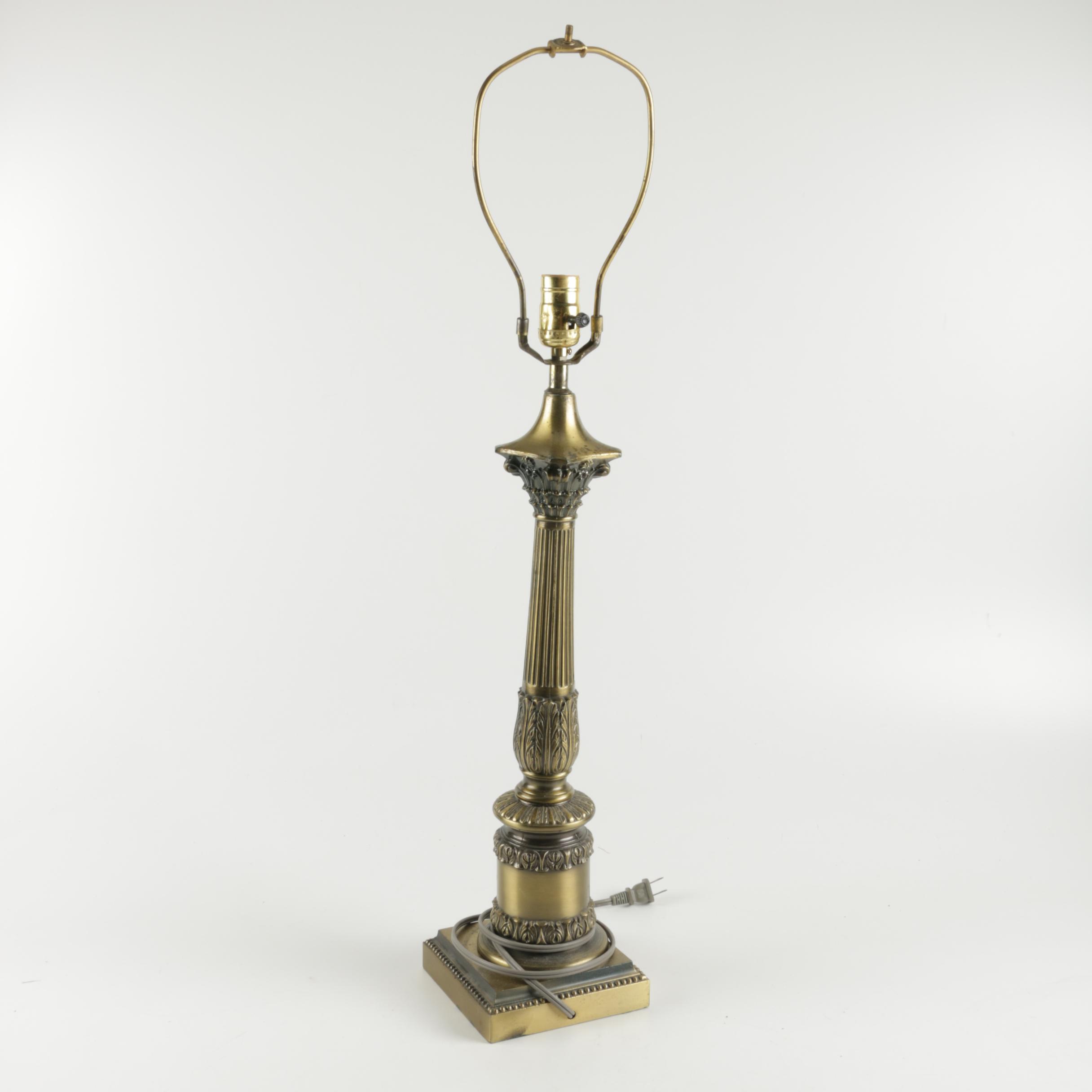 Embossed Brass Table Lamp