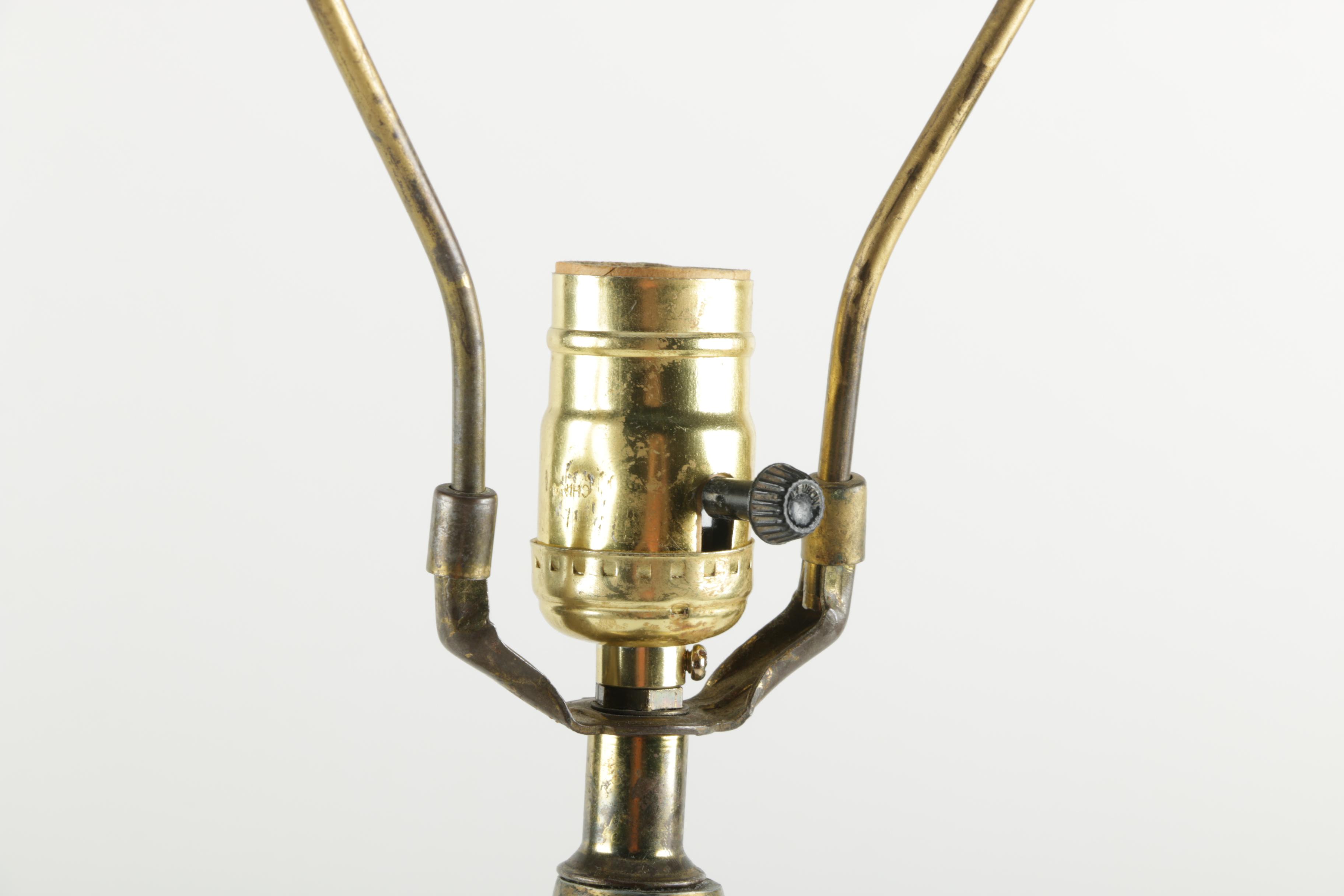 Embossed Brass Table Lamp