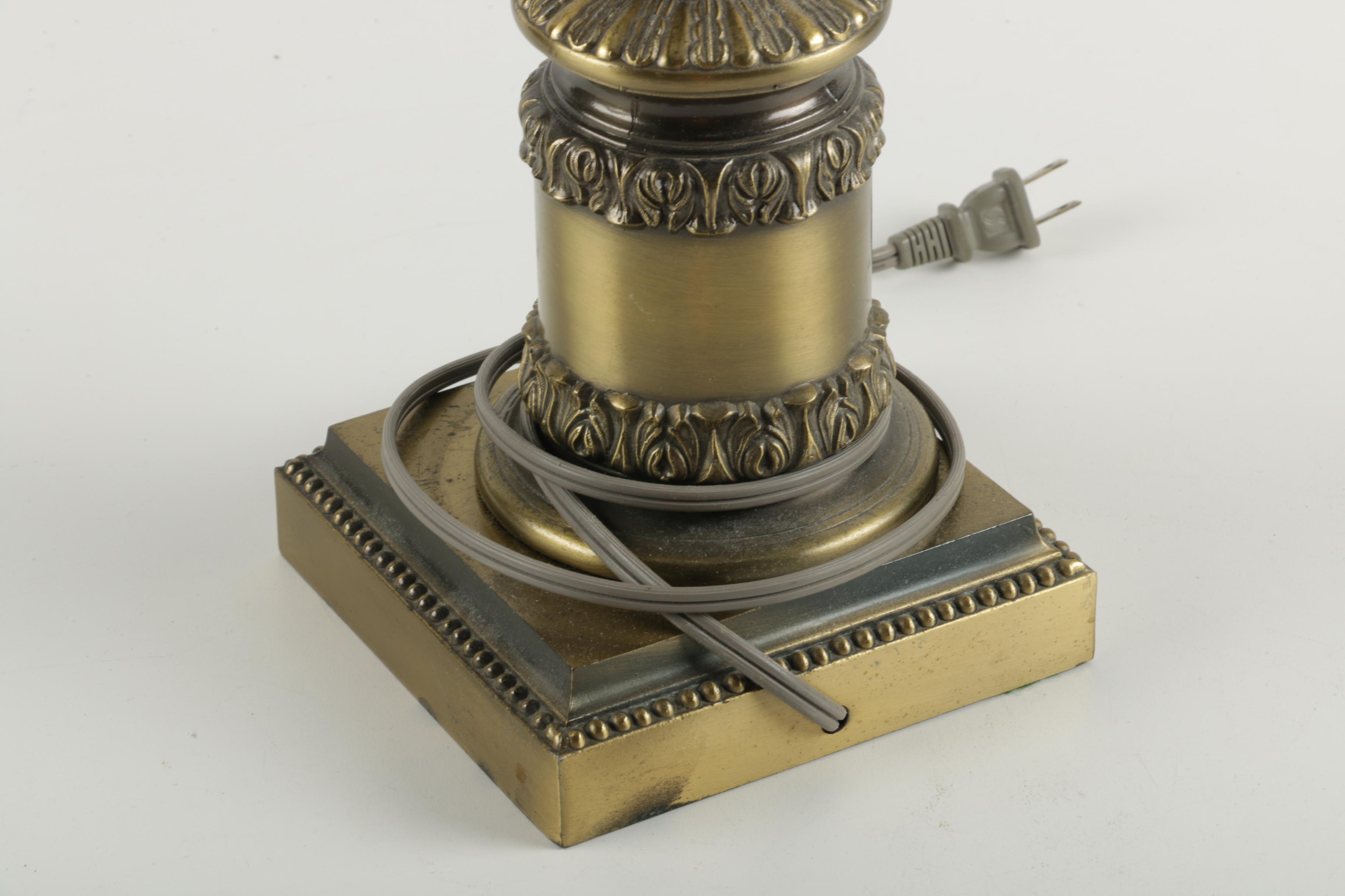 Embossed Brass Table Lamp