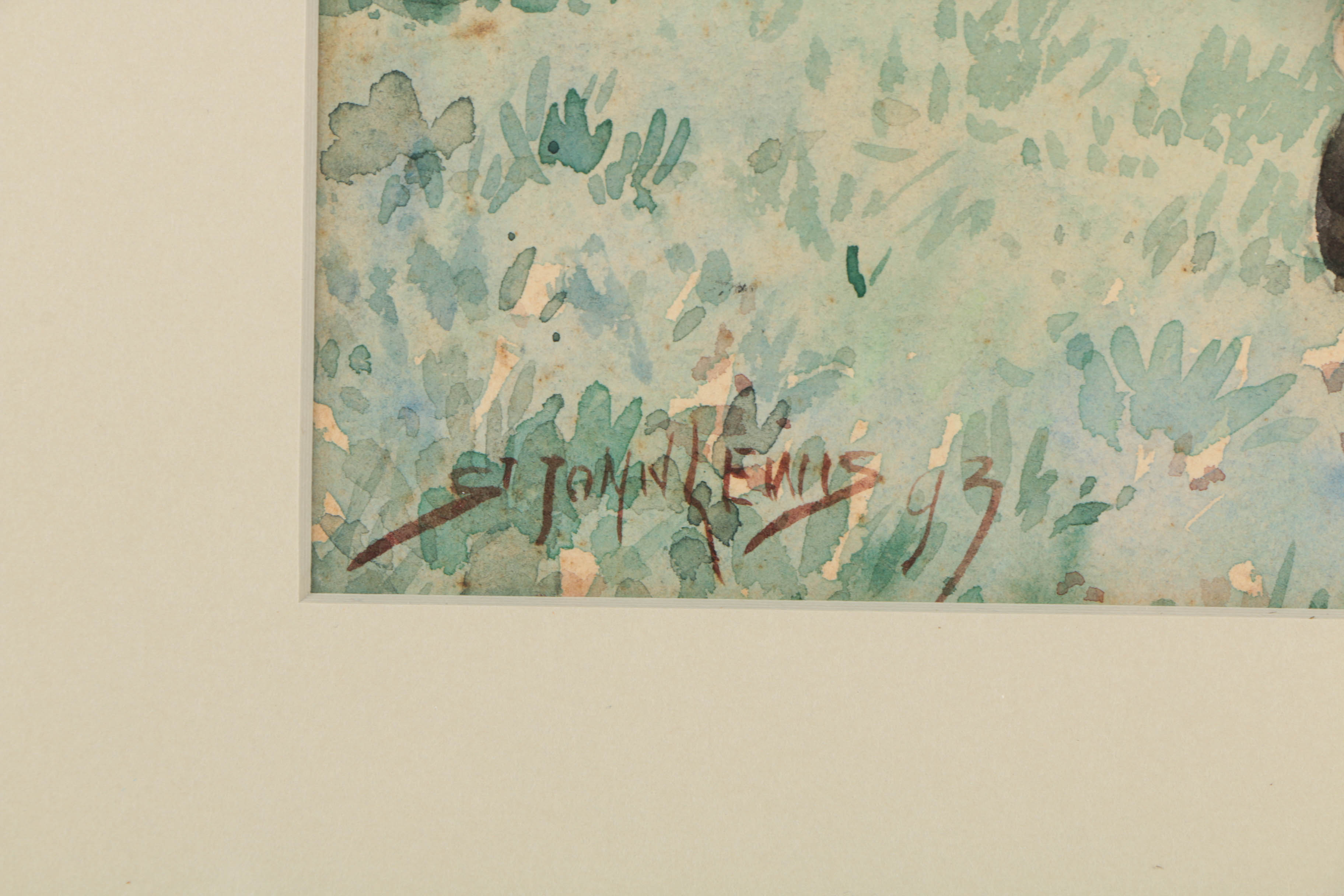 St John Lewis Watercolor Painting on Paper "Milking"