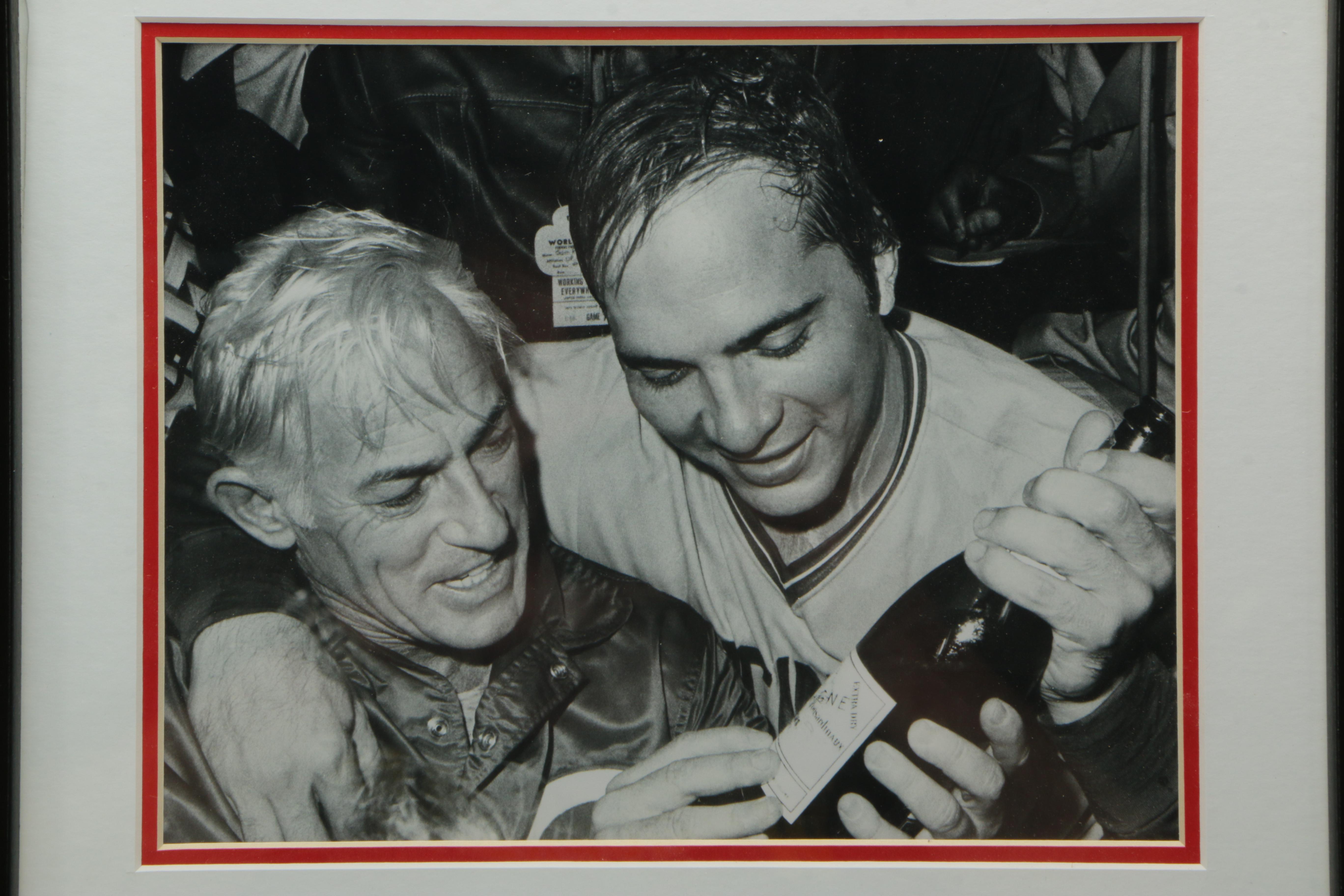 "The Great Eight" Commemorative Baseball and Johnny Bench/Sparky Anderson Print