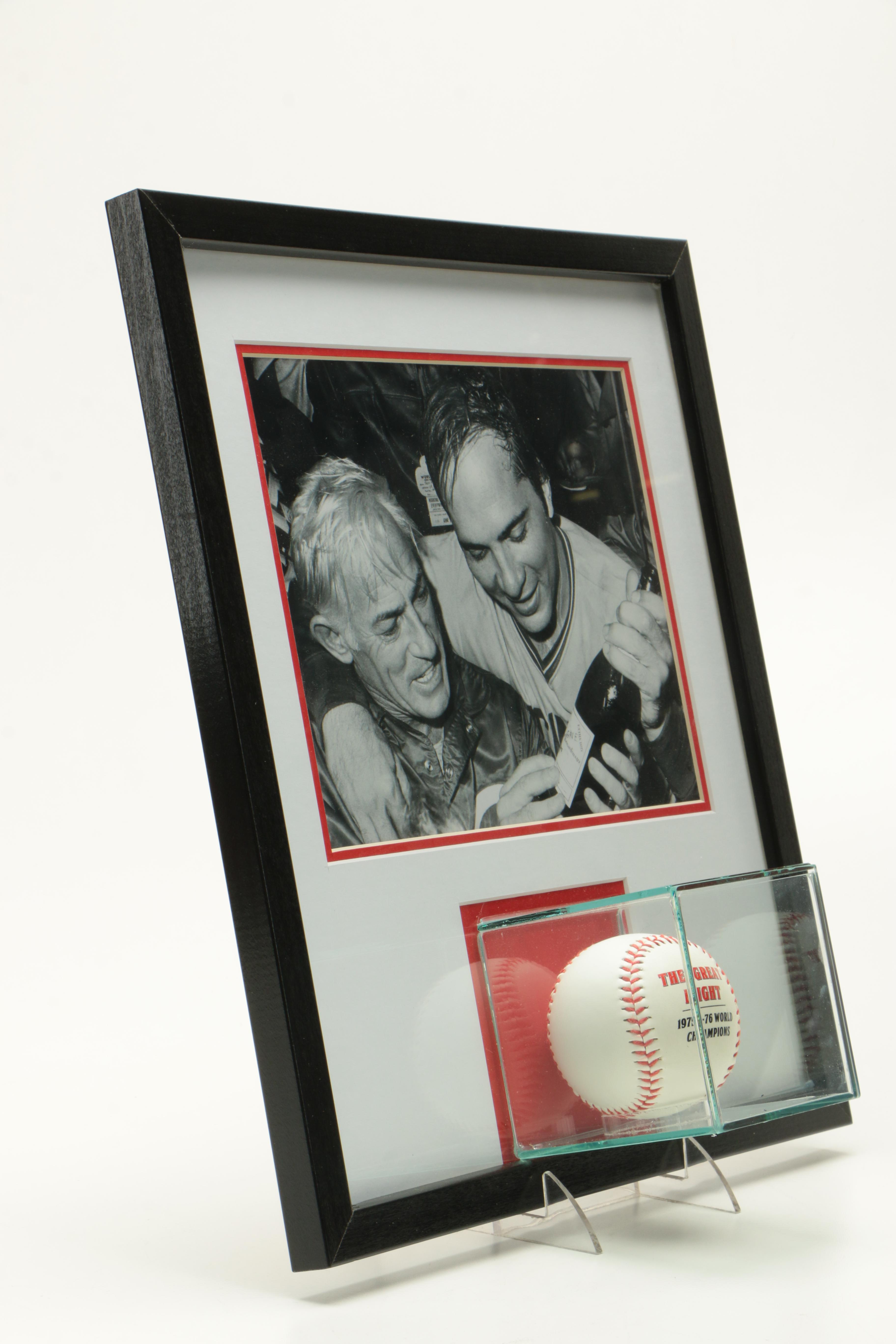 "The Great Eight" Commemorative Baseball and Johnny Bench/Sparky Anderson Print