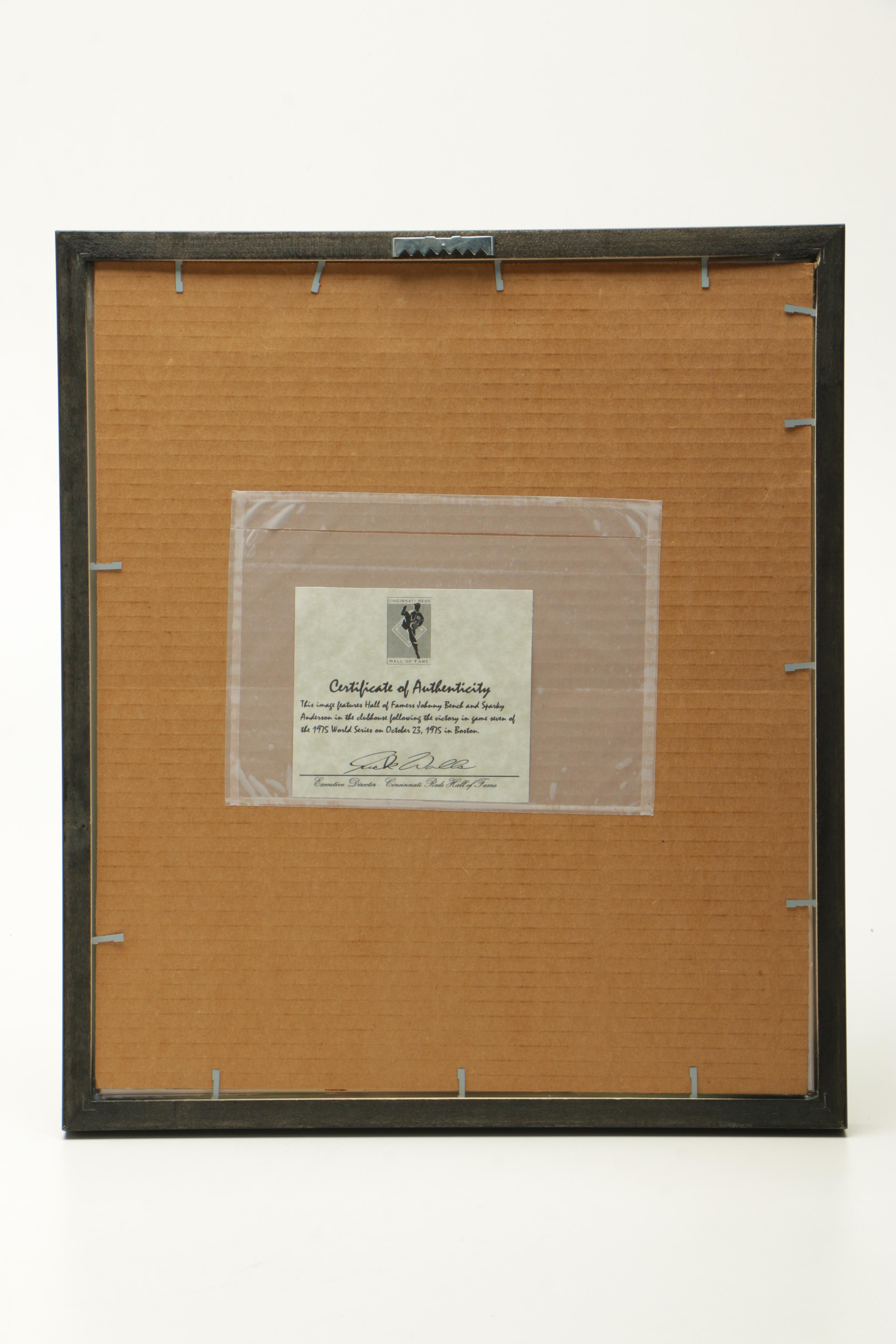 "The Great Eight" Commemorative Baseball and Johnny Bench/Sparky Anderson Print