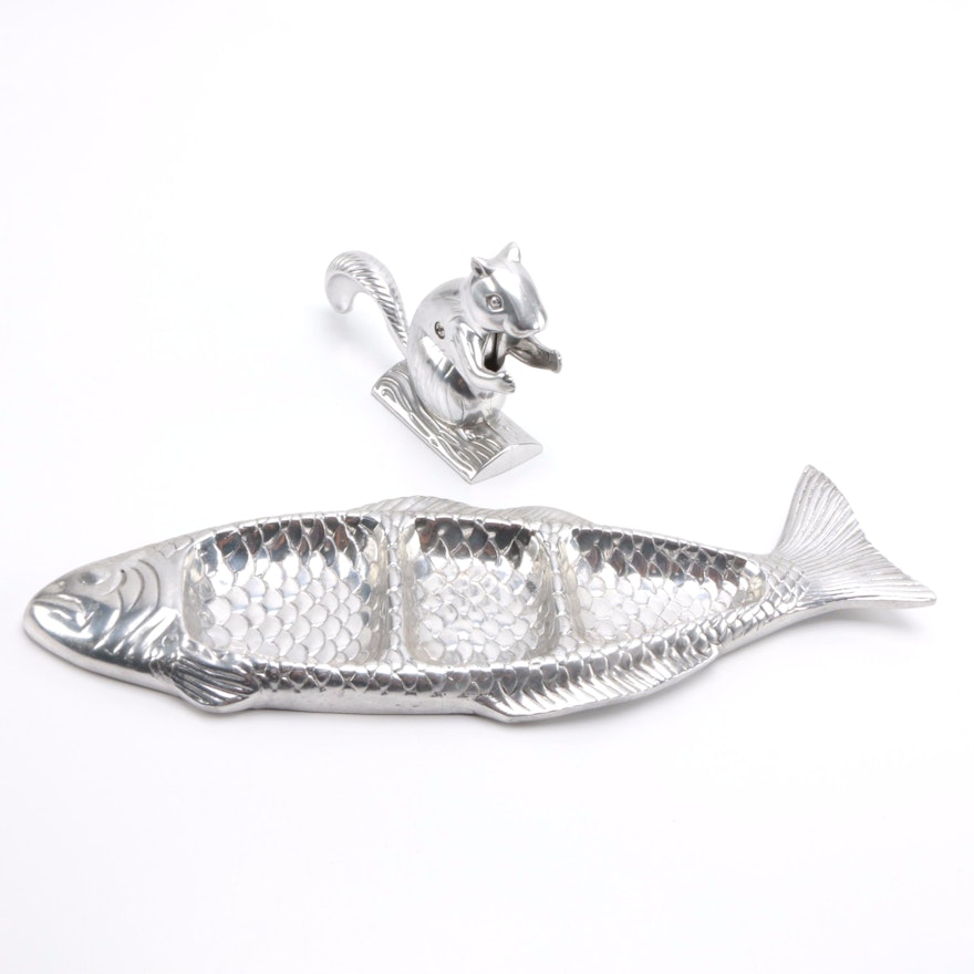 Silver Tone Metal Animal-Themed Kitchen Décor