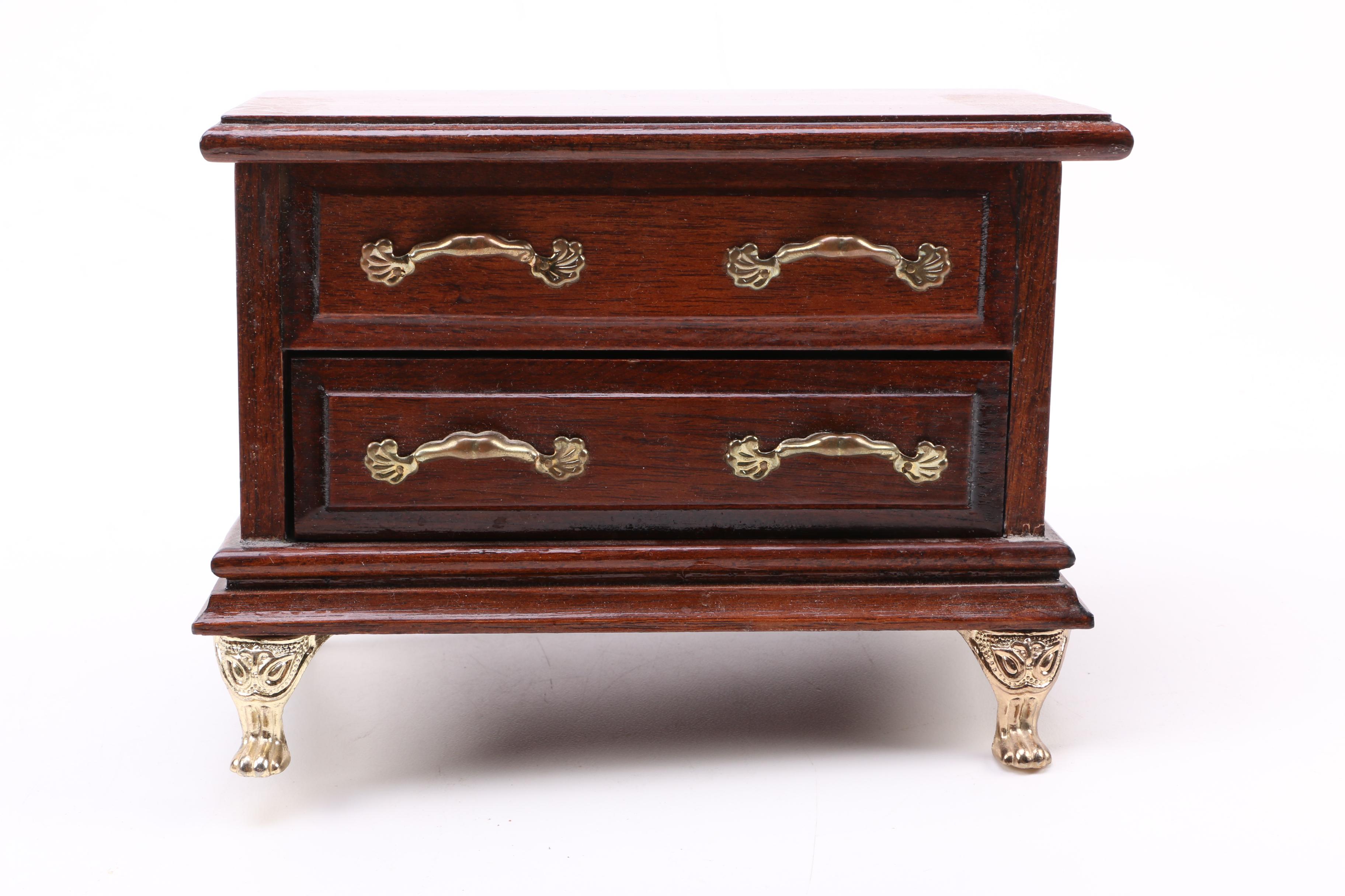 Assortment of Jewelry Chests and Storage Boxes Featuring Pilliod