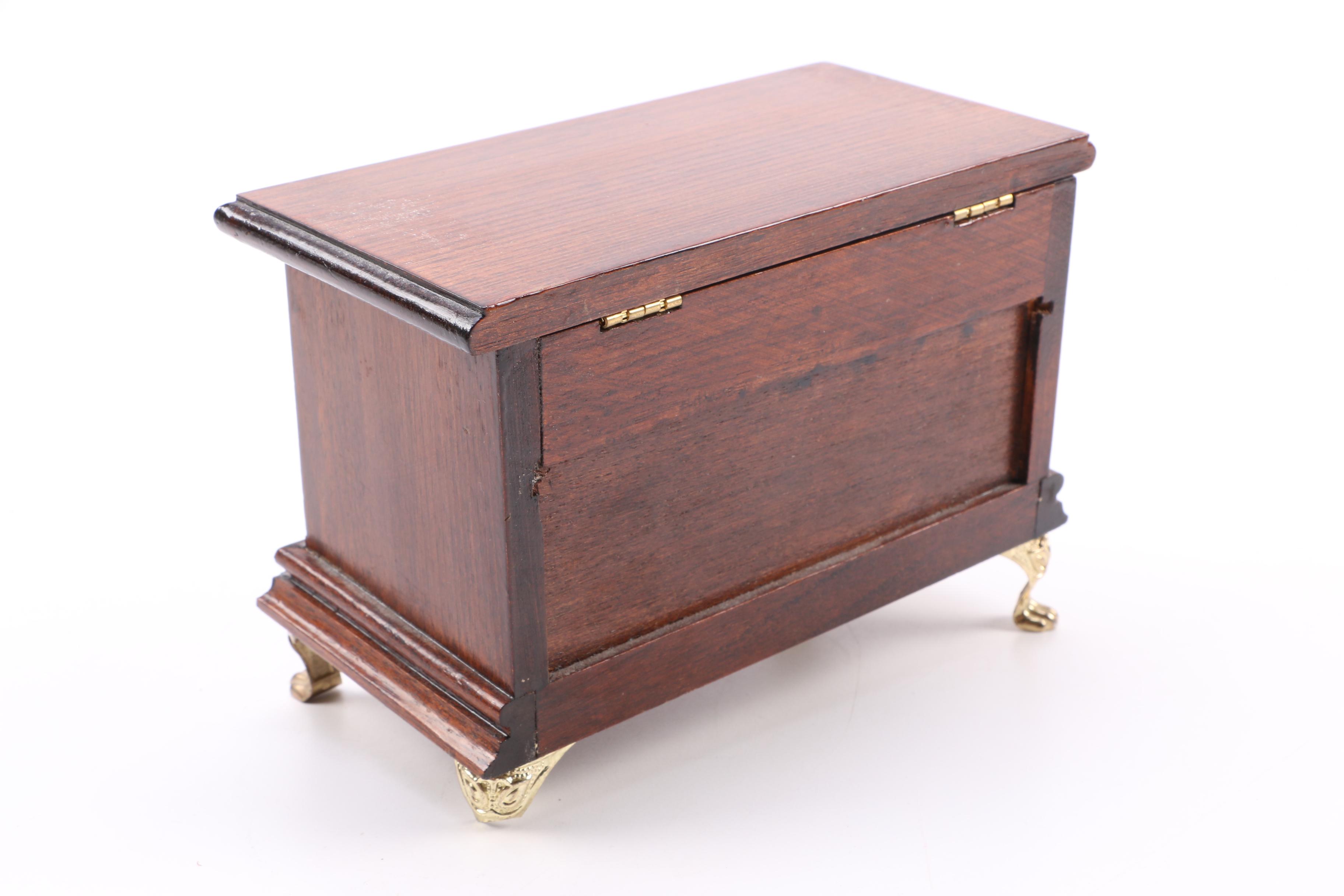 Assortment of Jewelry Chests and Storage Boxes Featuring Pilliod