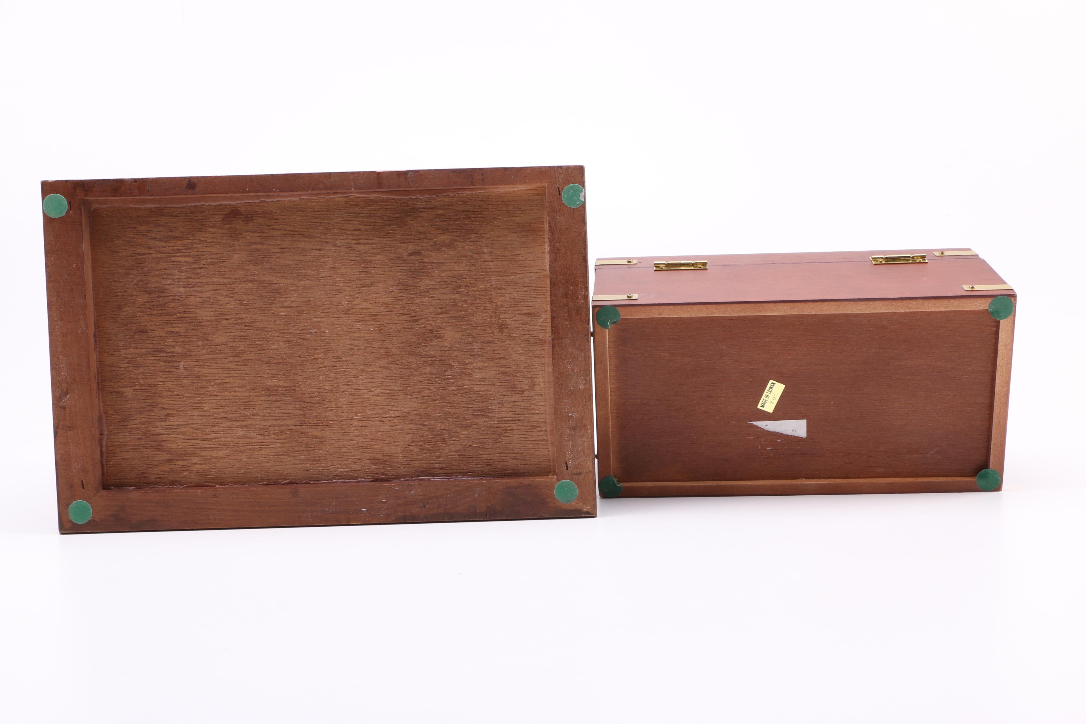 Assortment of Jewelry Chests and Storage Boxes Featuring Pilliod