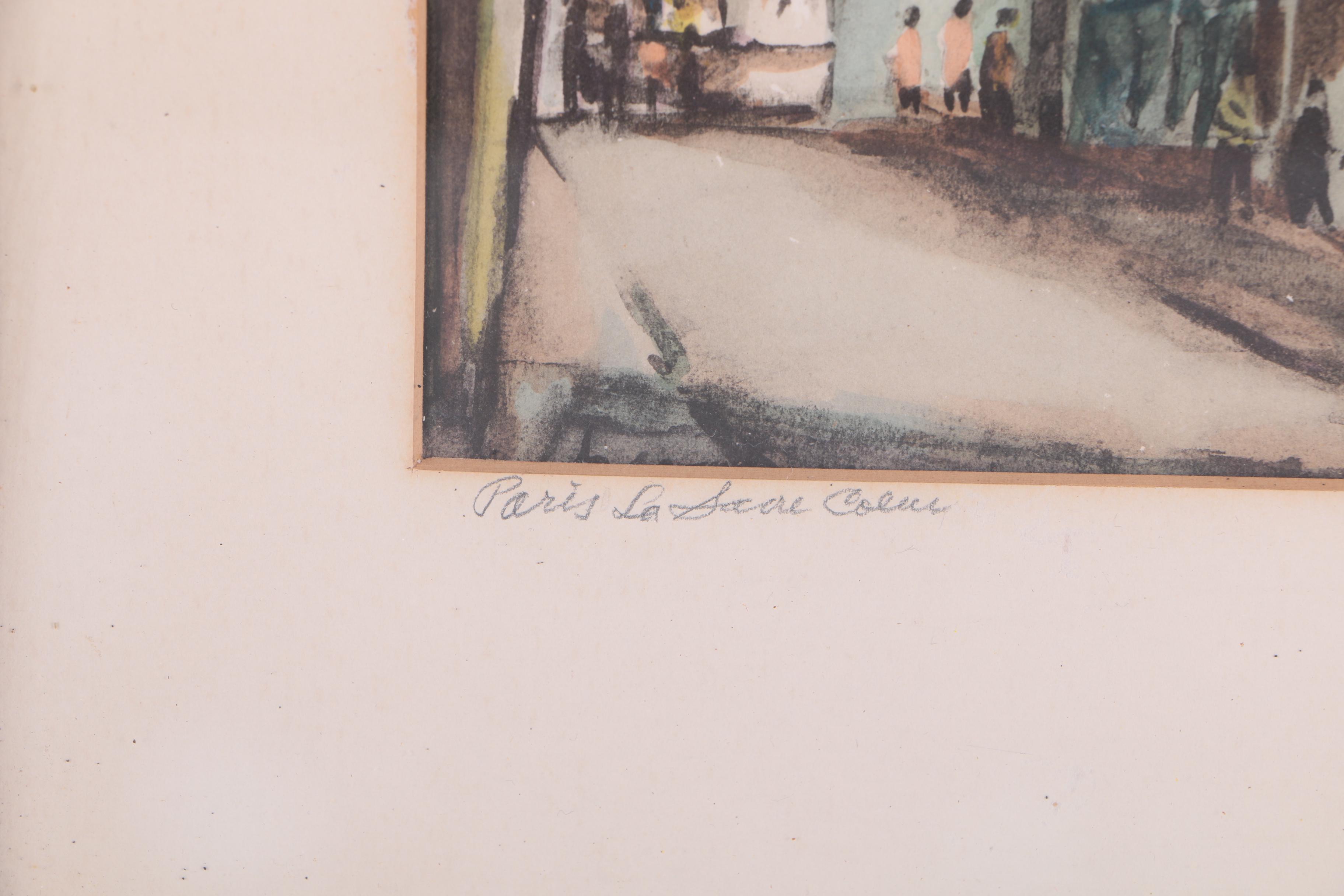 Watercolor Painting on Paper "Paris La Sacré Coeur"