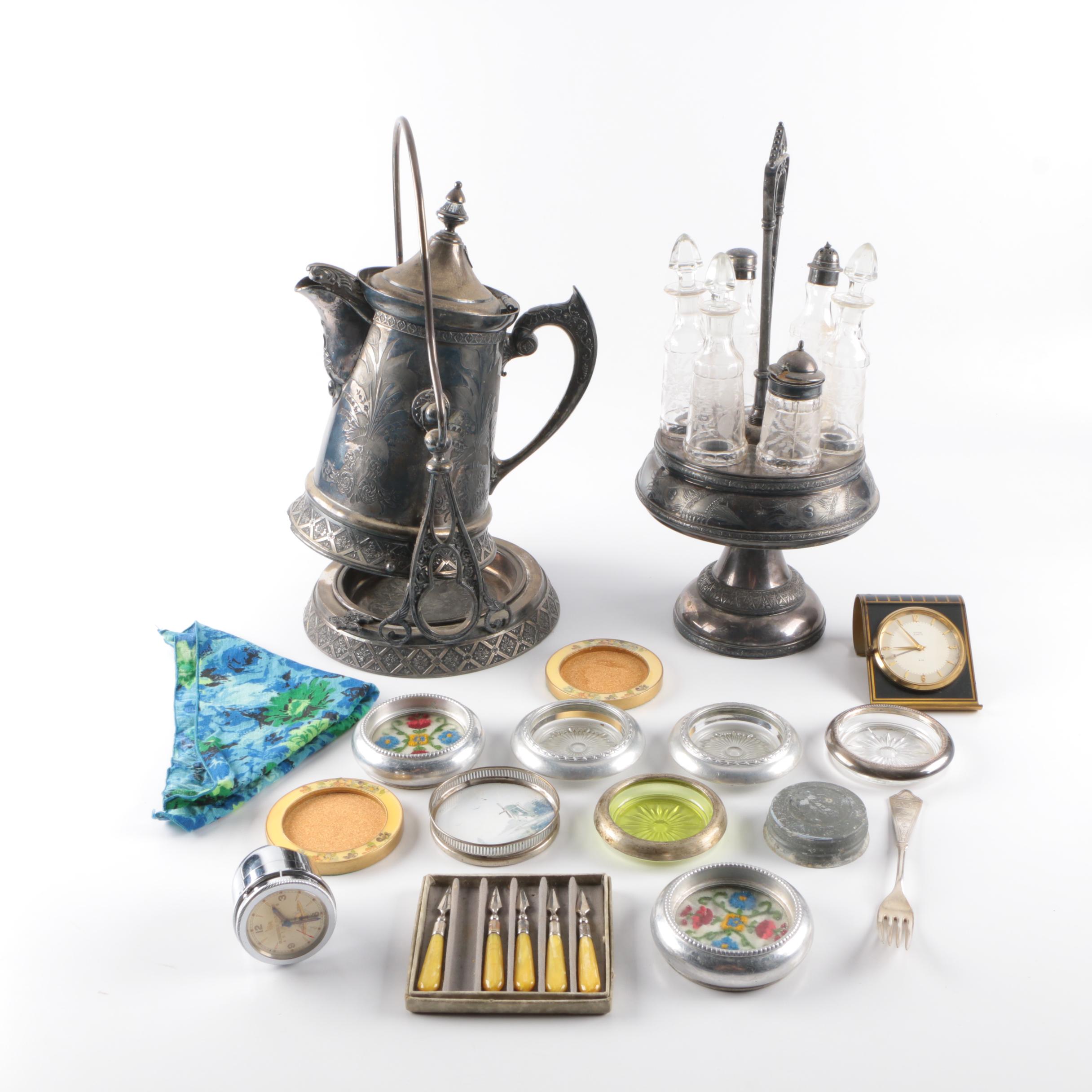 Assortment of Silver Plate Tableware and More