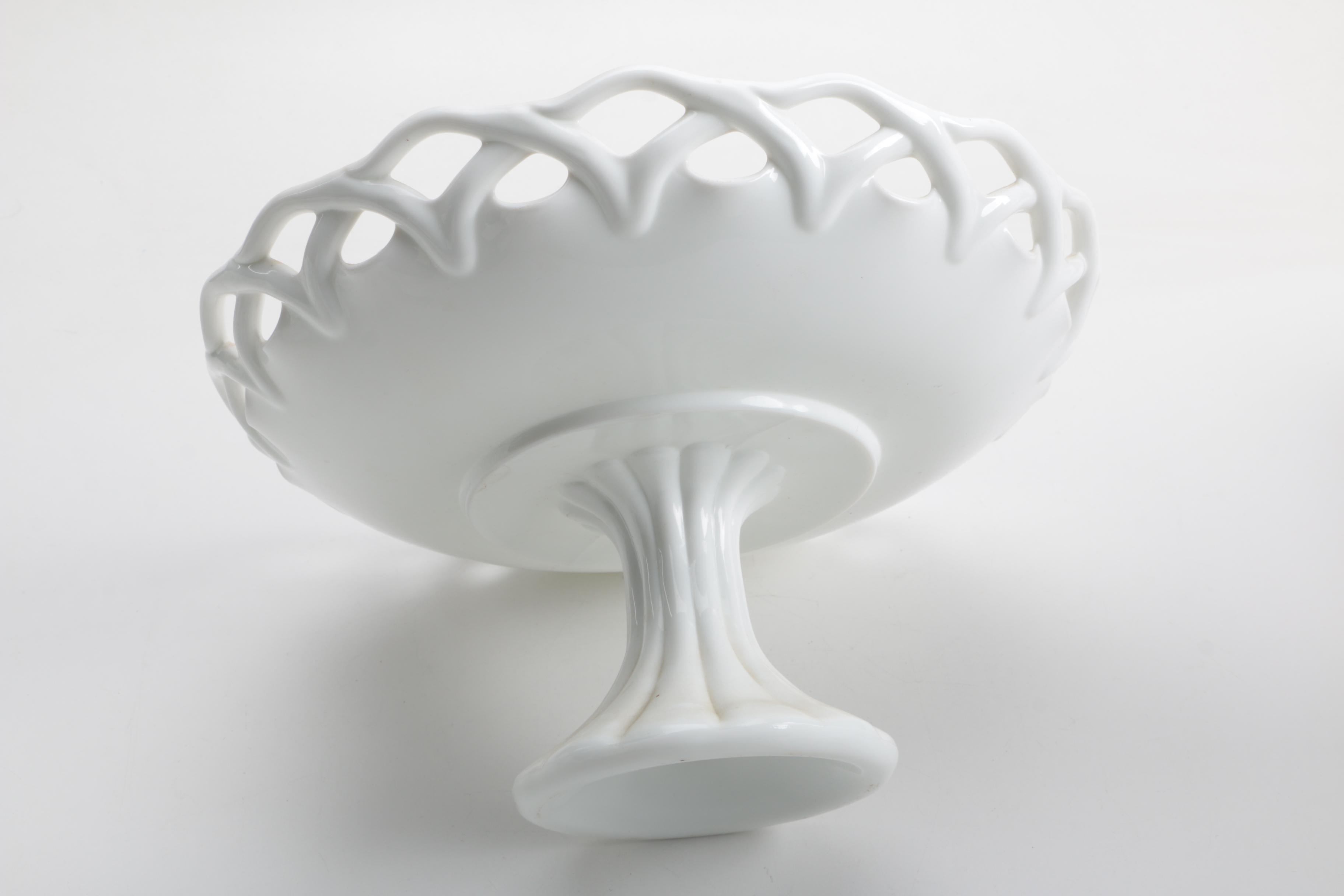 Large Assortment of Milk Glass