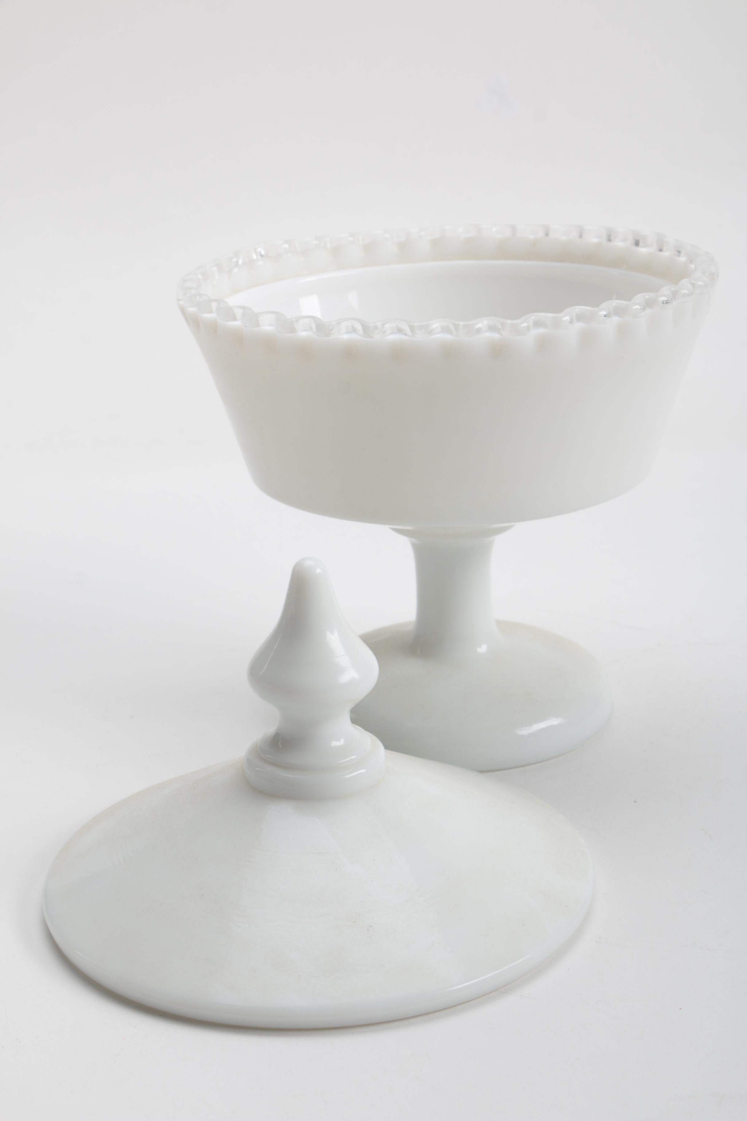 Large Assortment of Milk Glass