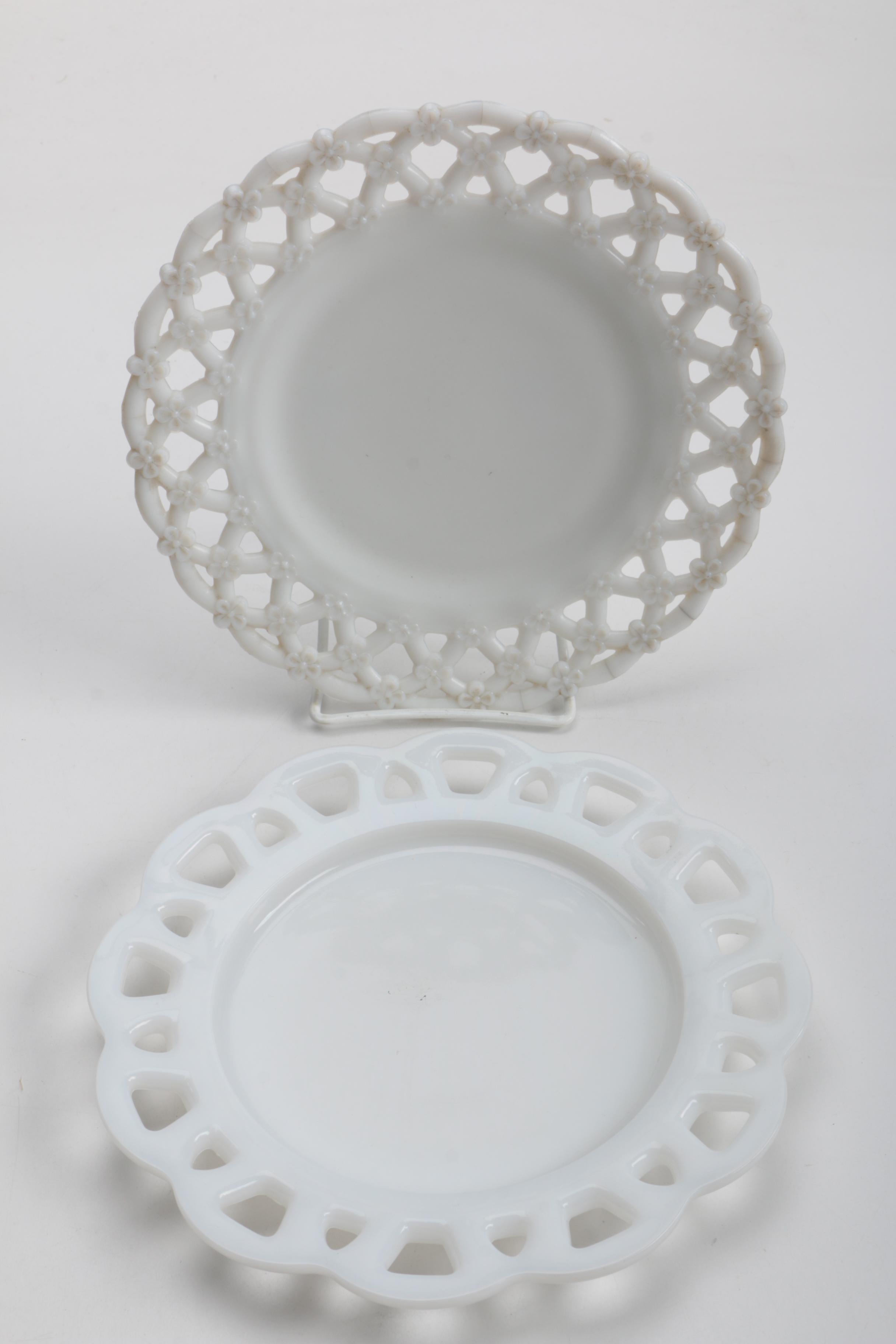 Large Assortment of Milk Glass