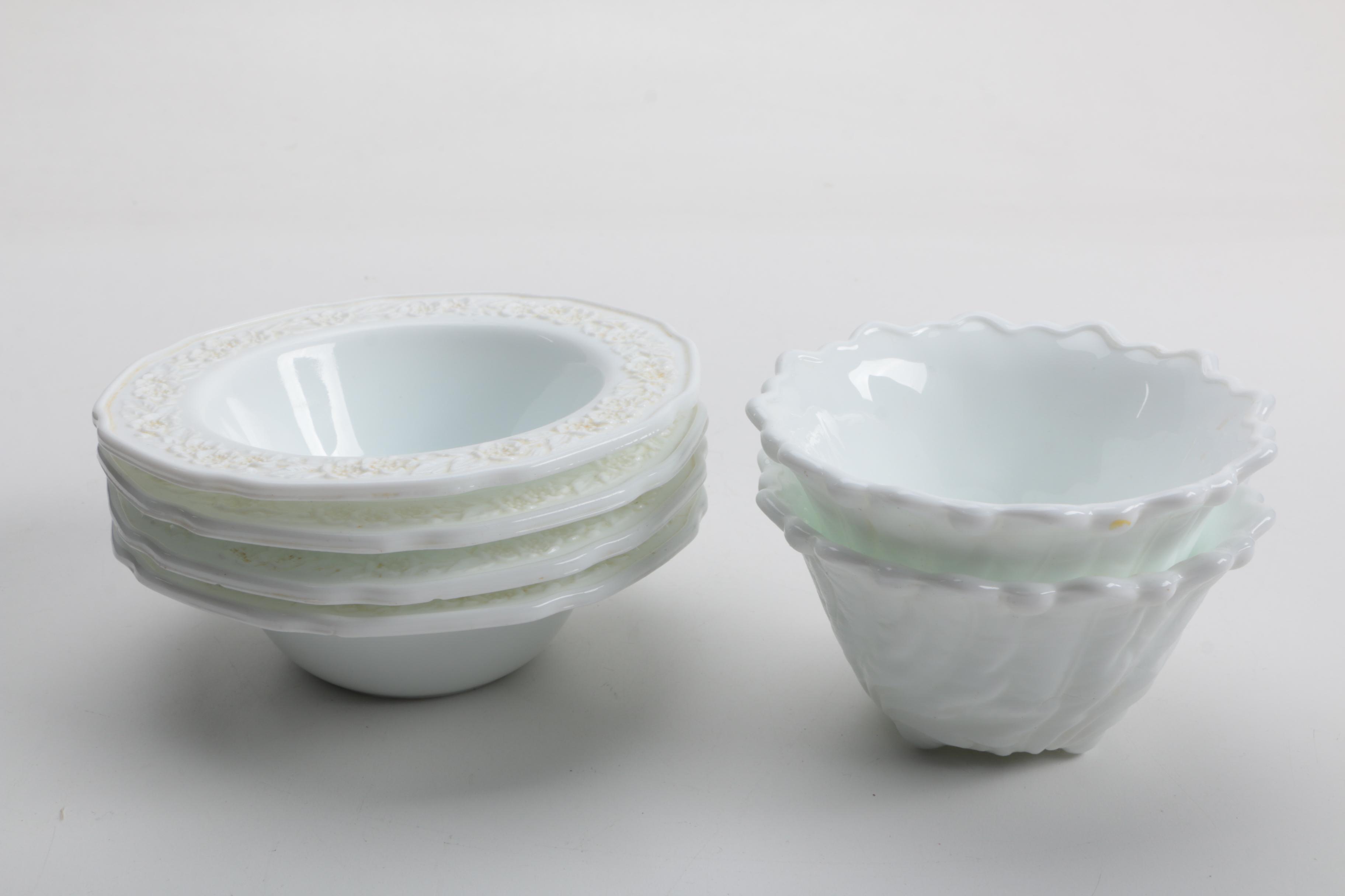 Large Assortment of Milk Glass