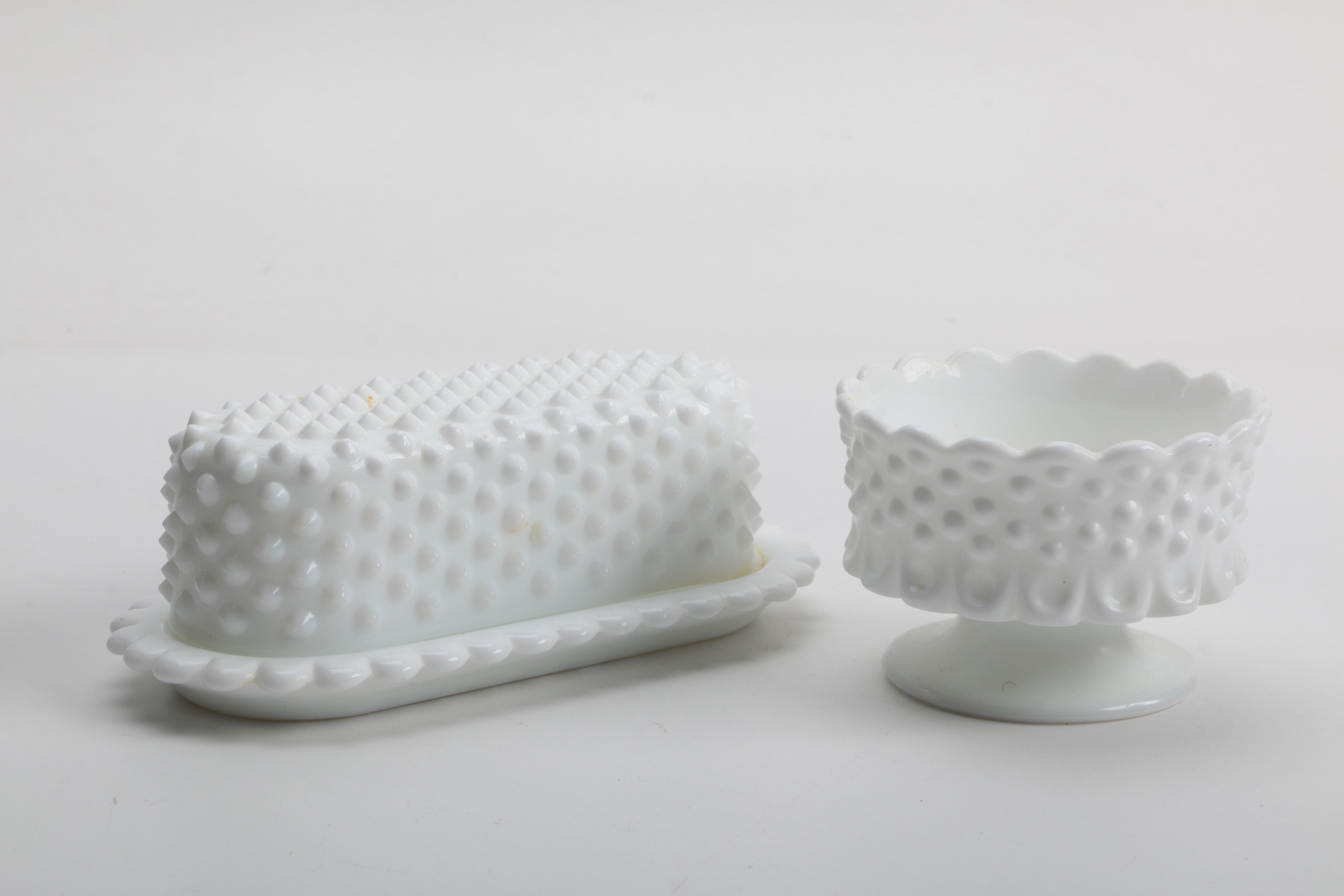 Large Assortment of Milk Glass