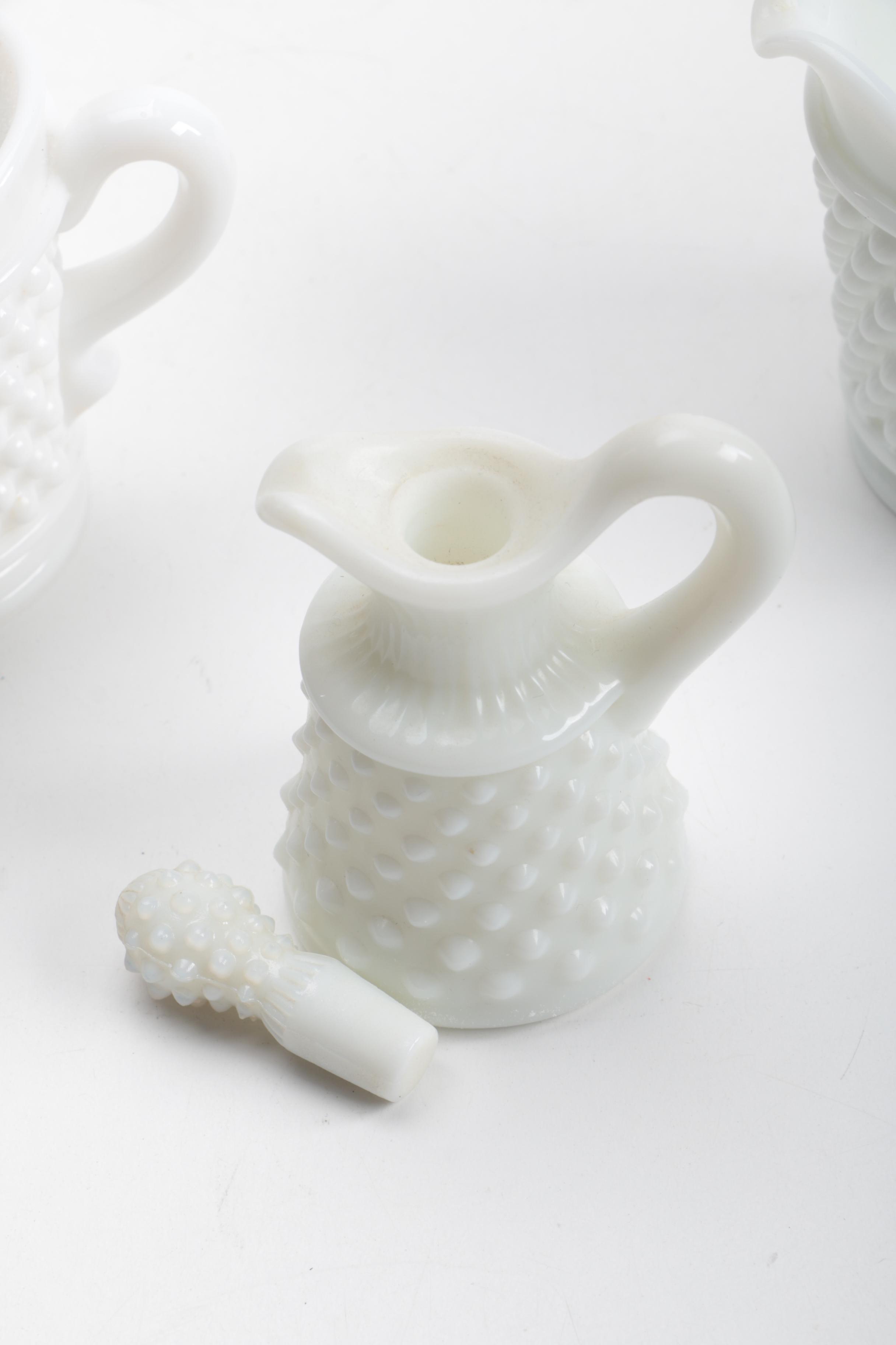 Large Assortment of Milk Glass