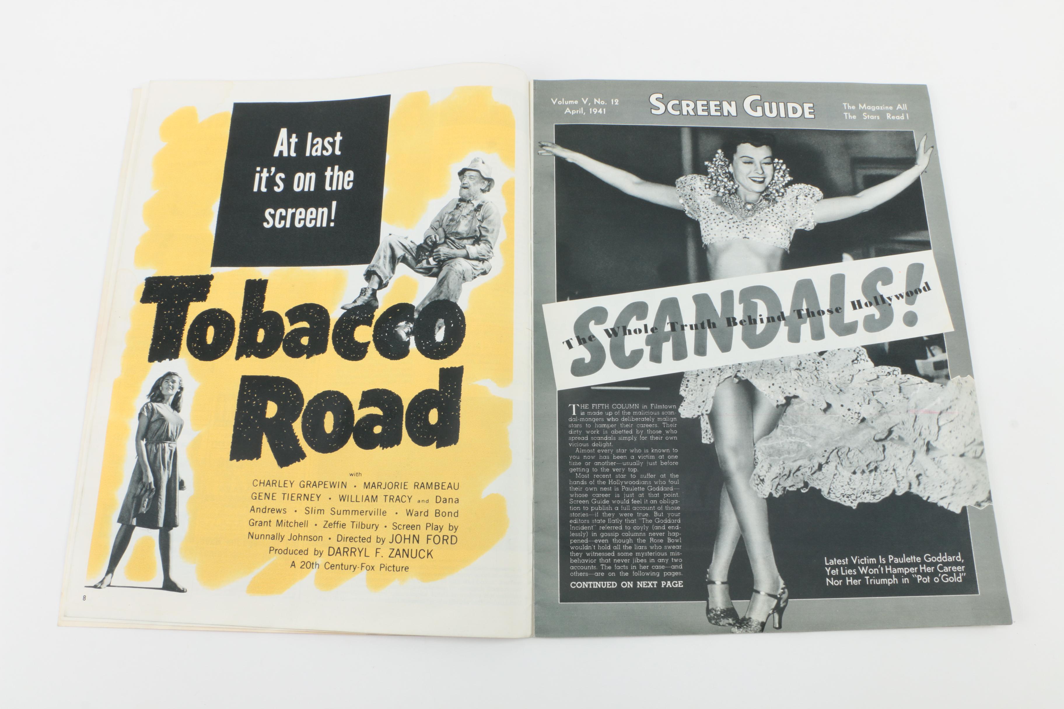 Vintage 1941 Issue of "Screen Guide" Magazine