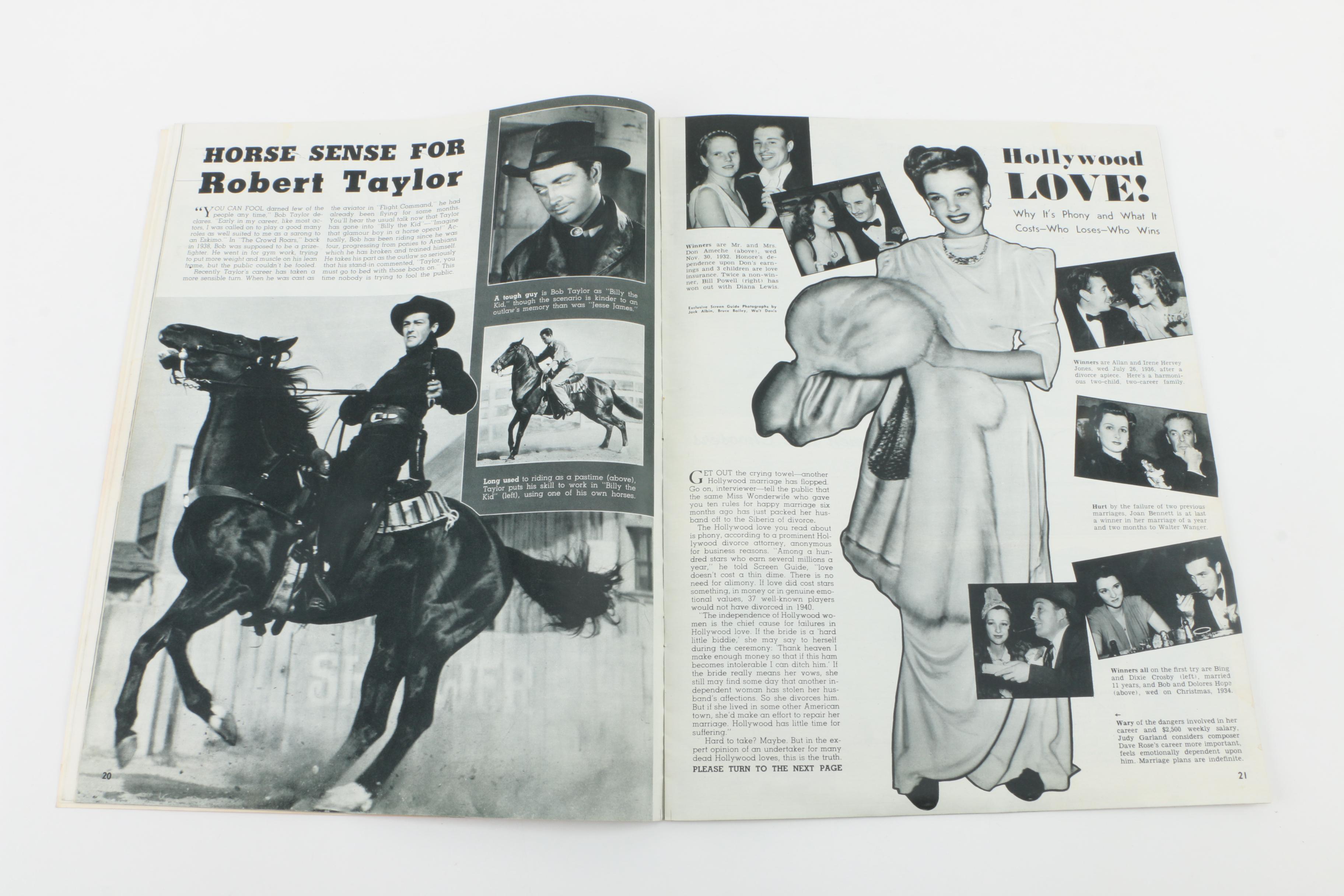 Vintage 1941 Issue of "Screen Guide" Magazine