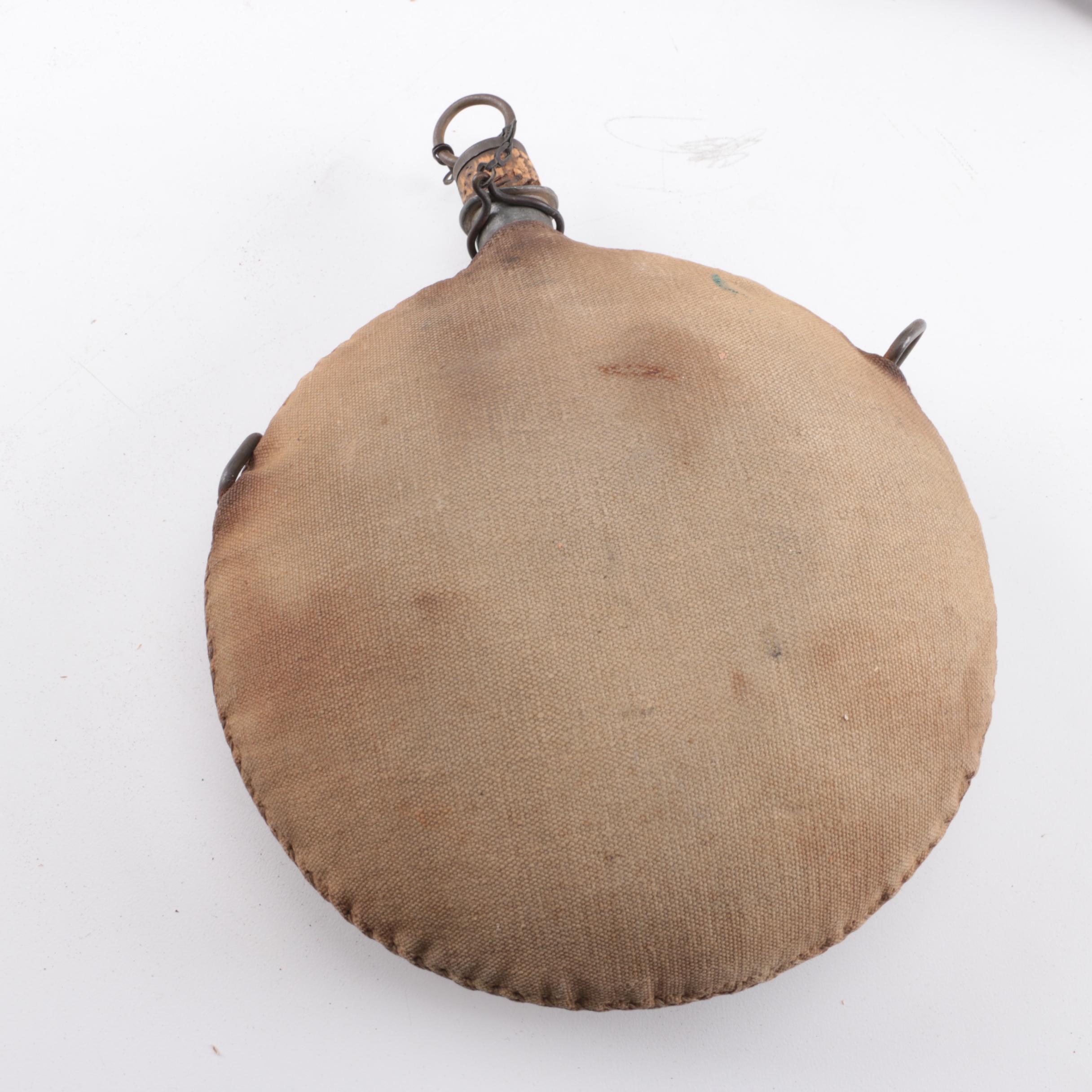 Collection of Military Canteens, Pouches, and Gear