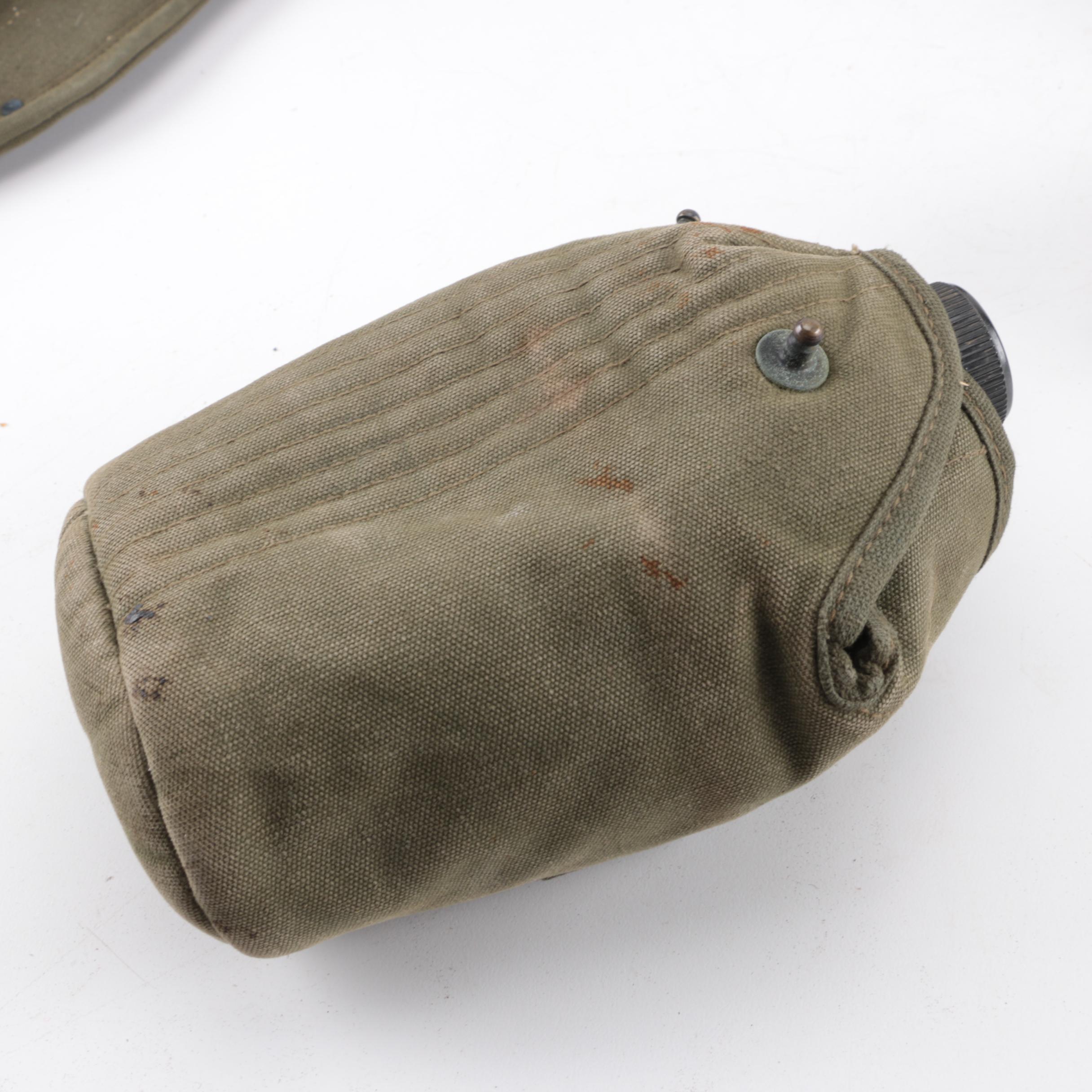 Collection of Military Canteens, Pouches, and Gear