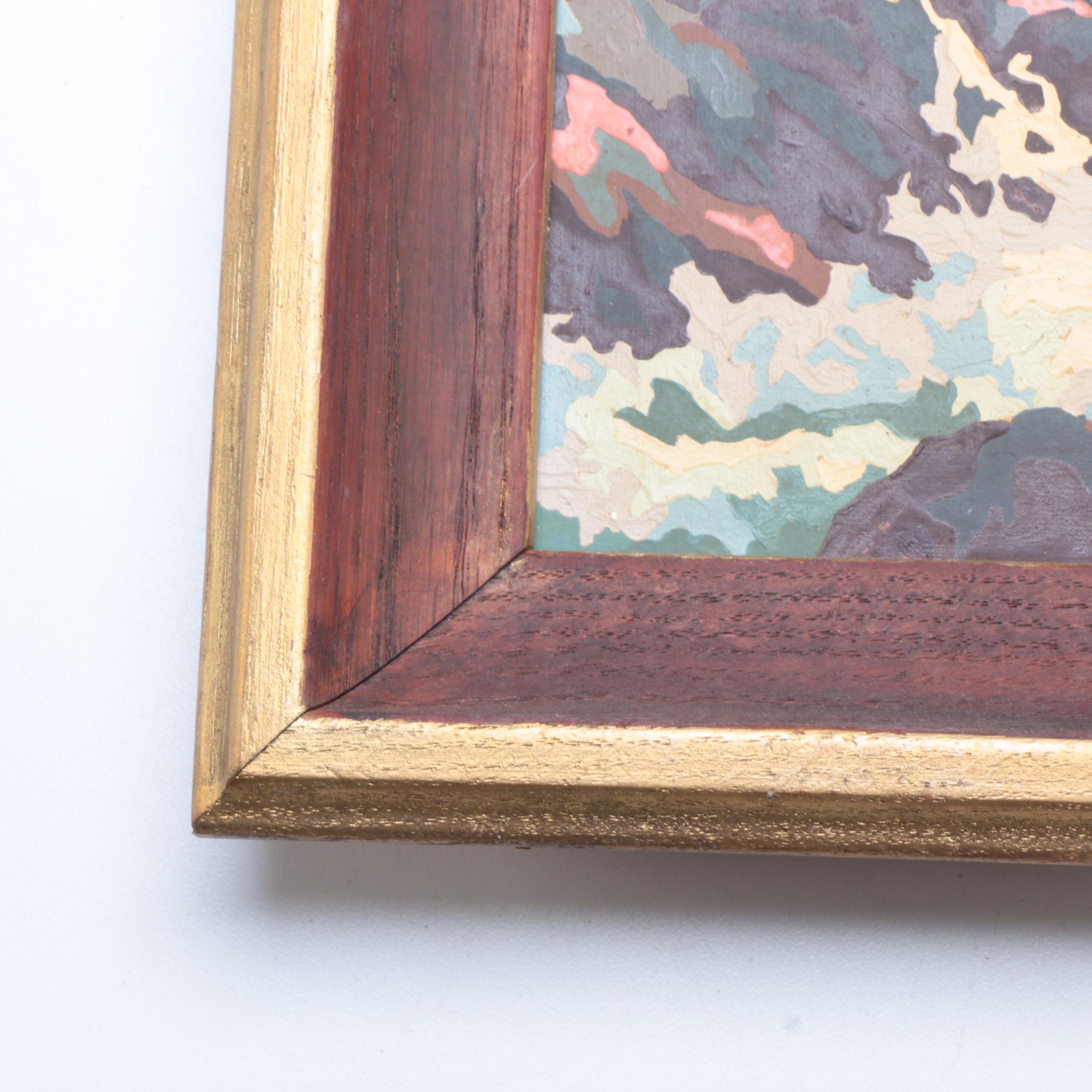 Framed Paint By Number of Raging River