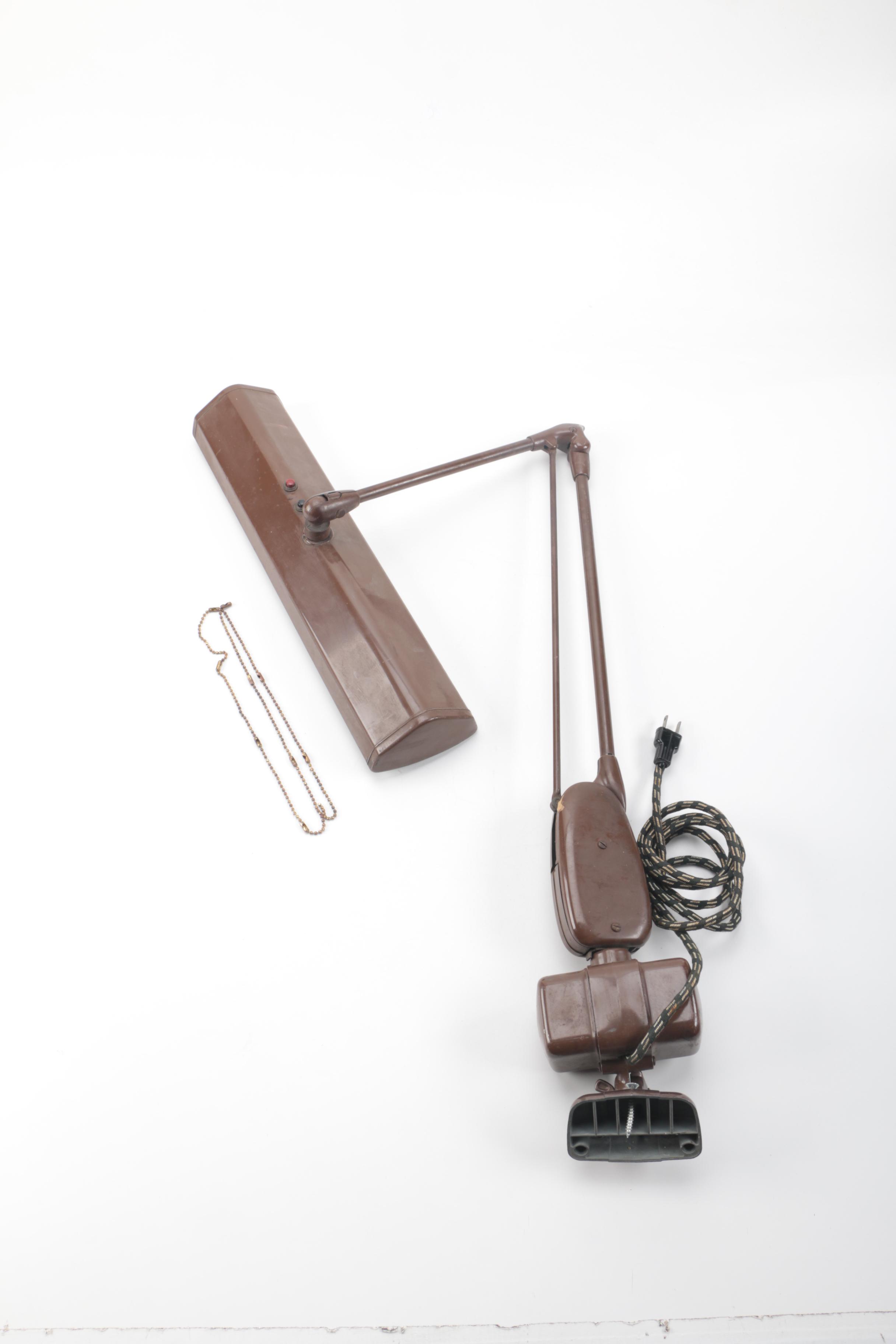 Large Brown Metal Desk Lamp