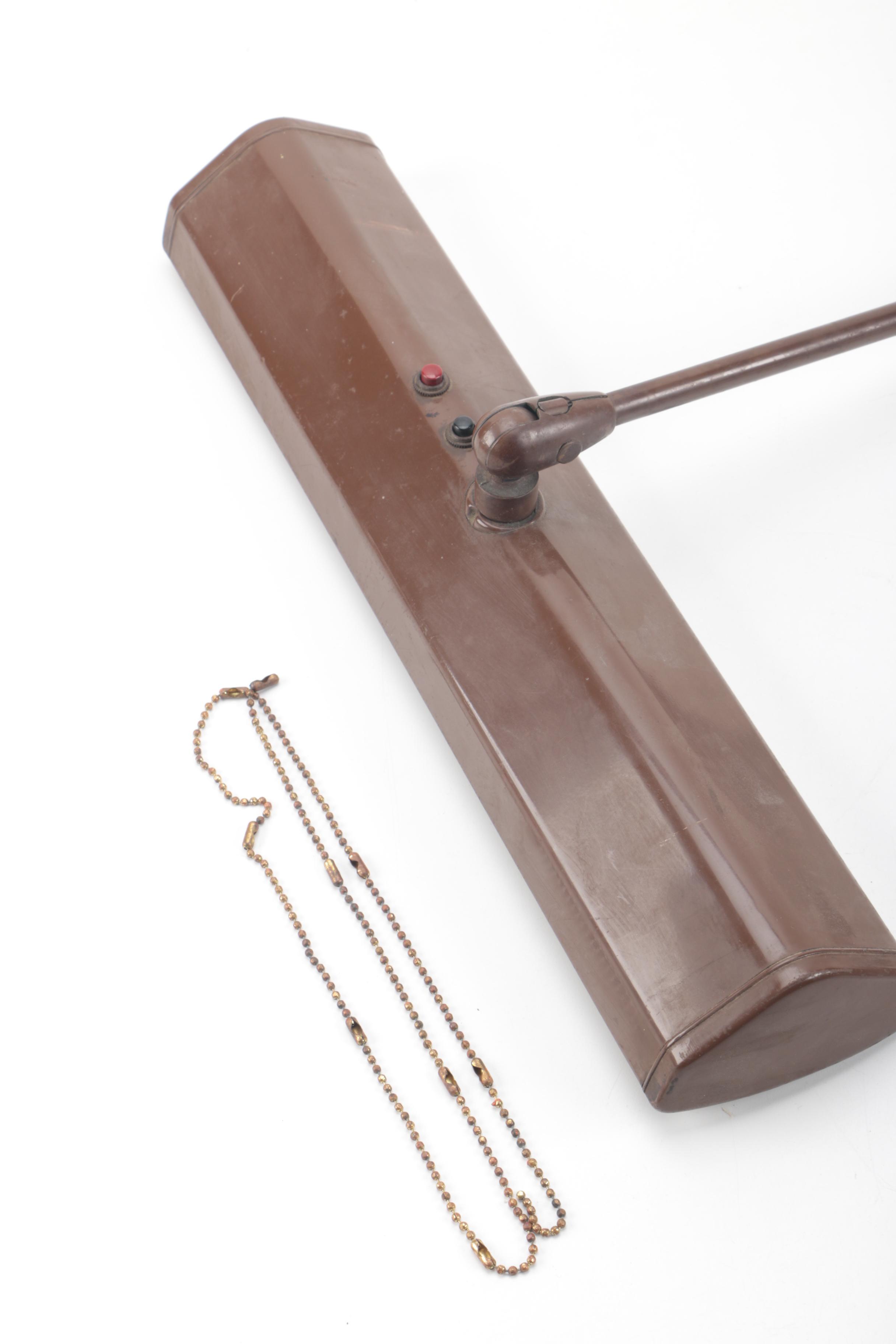 Large Brown Metal Desk Lamp