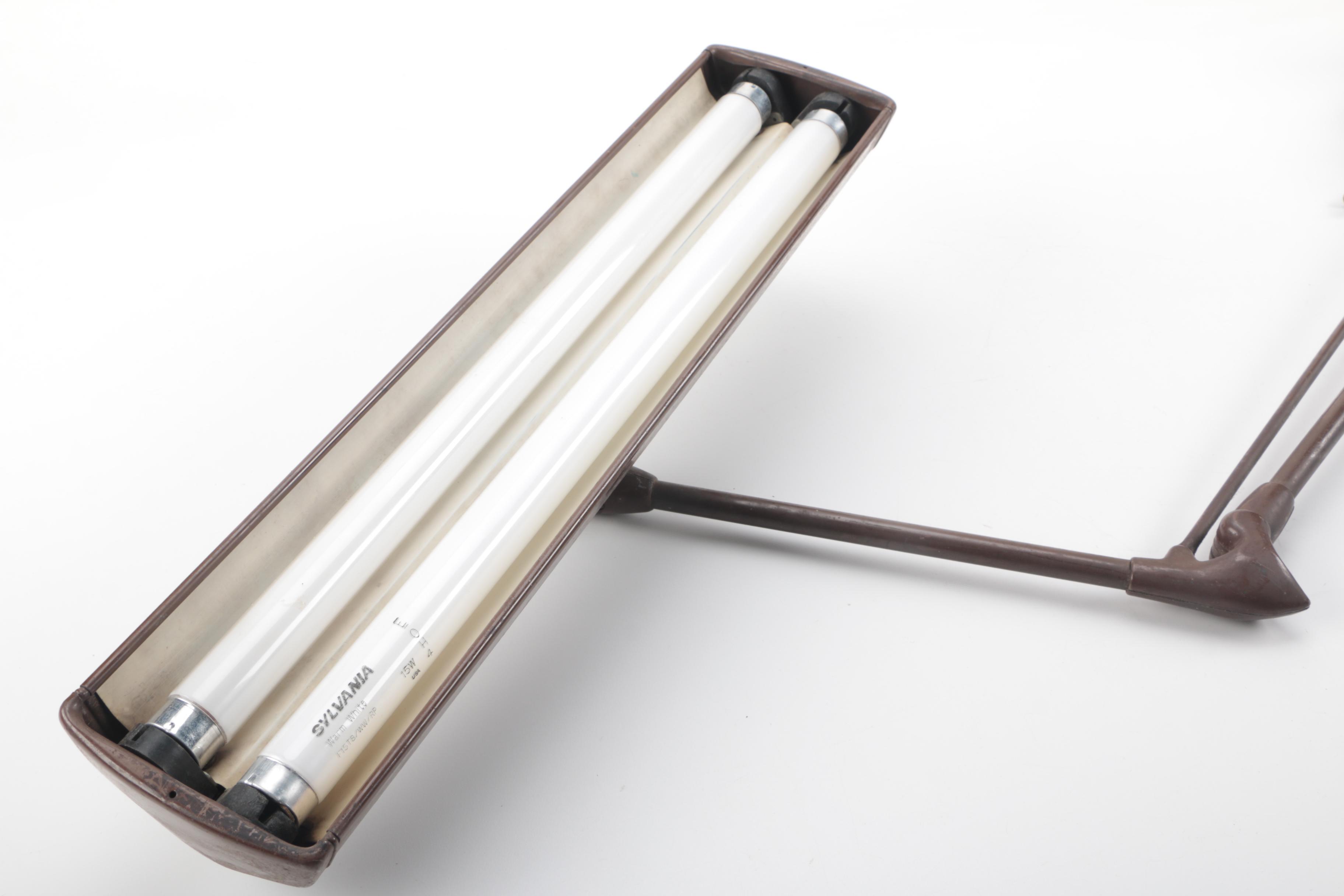 Large Brown Metal Desk Lamp