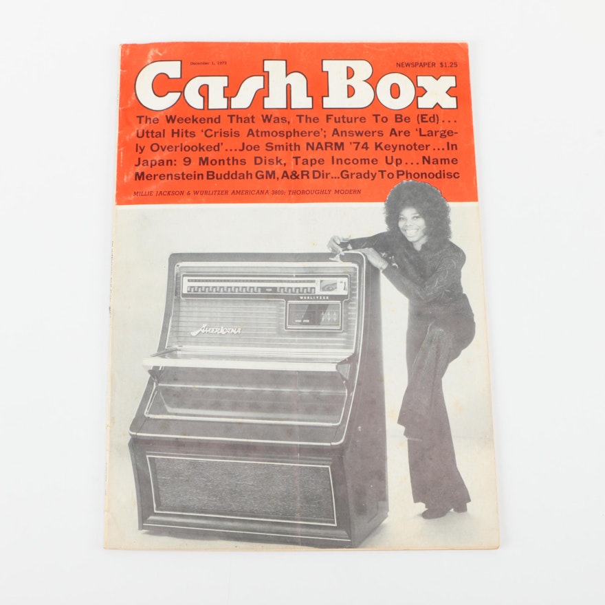 Vintage December 1973 Issue of "Cash Box" Magazine
