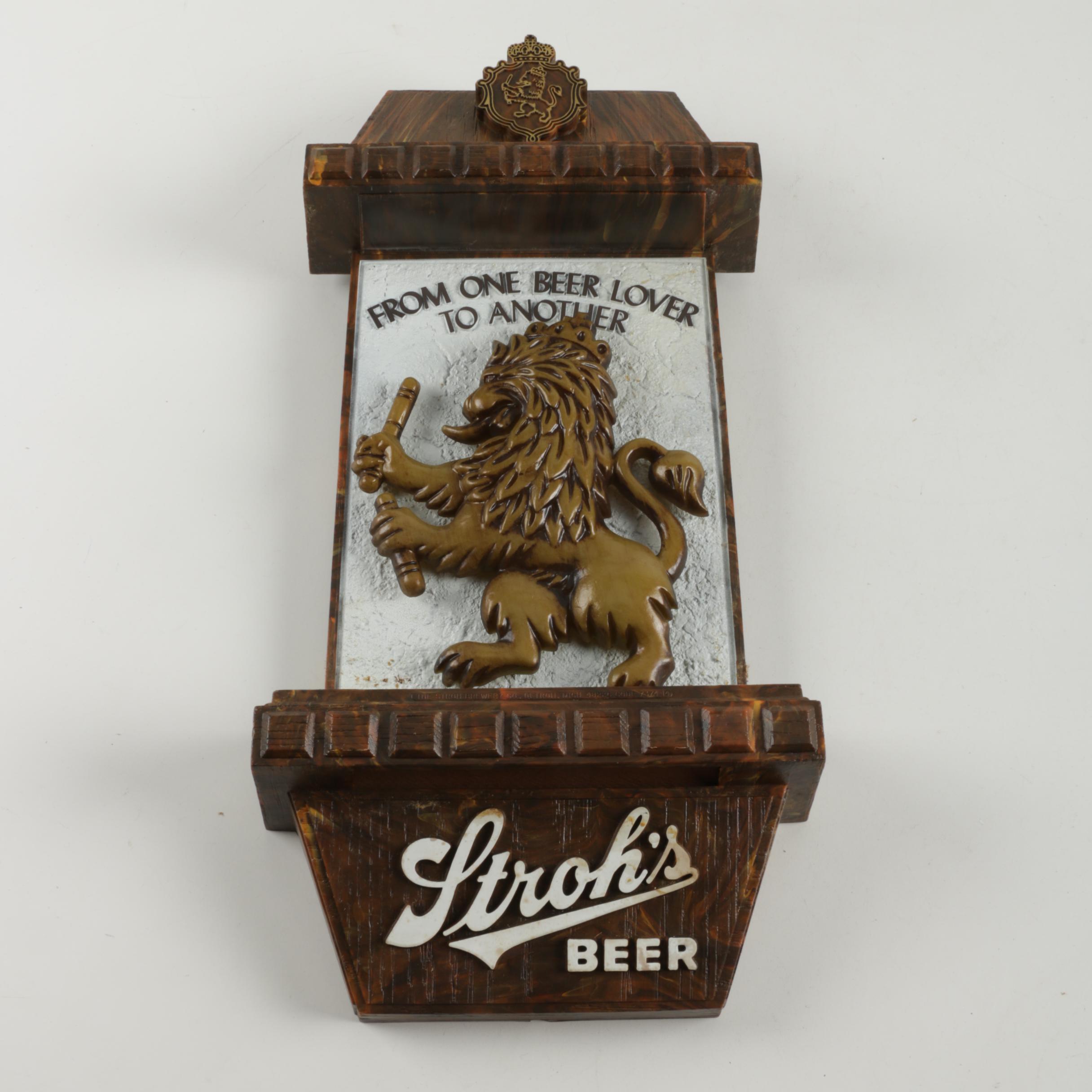 Stroh's Beer Wall Sign