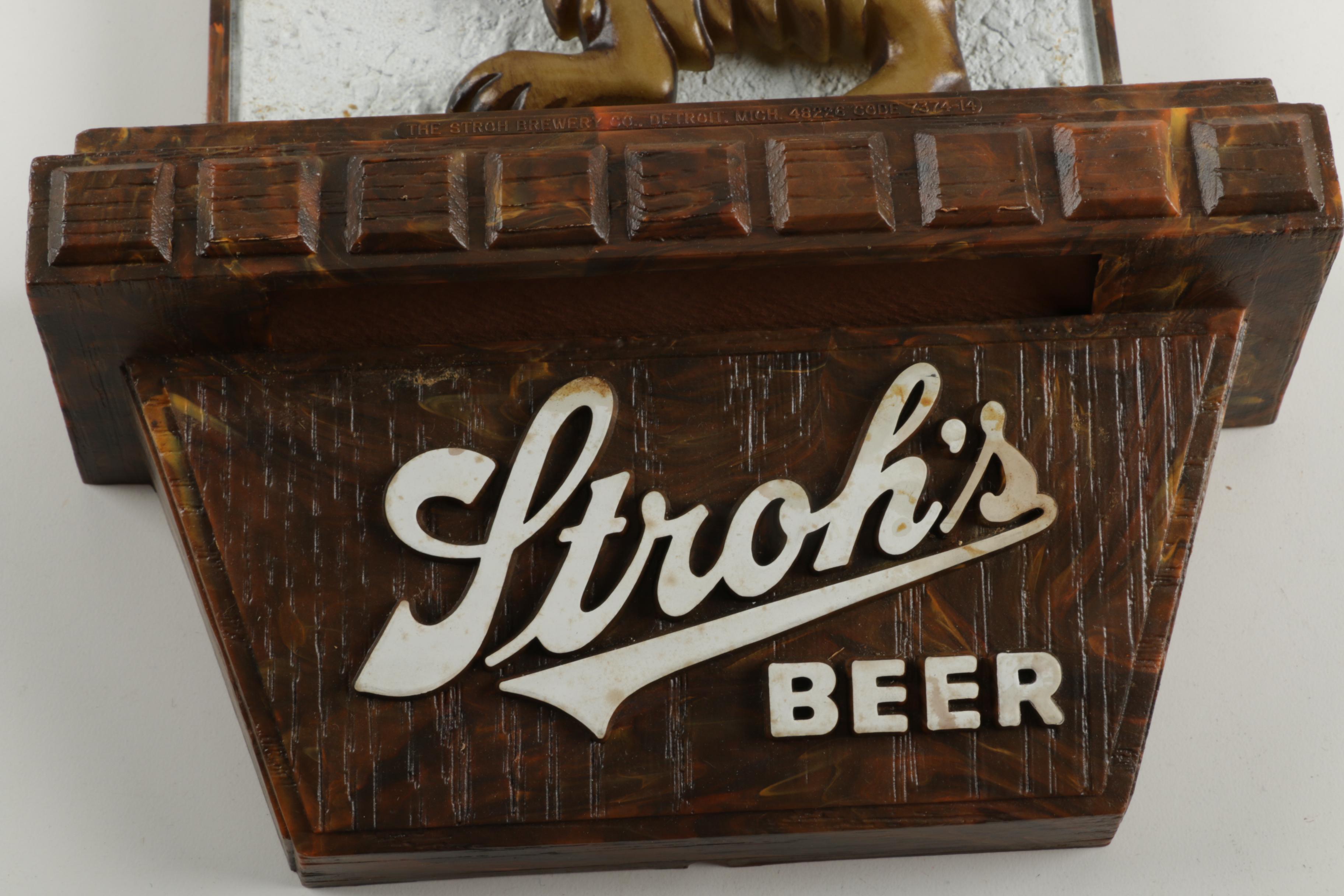 Stroh's Beer Wall Sign