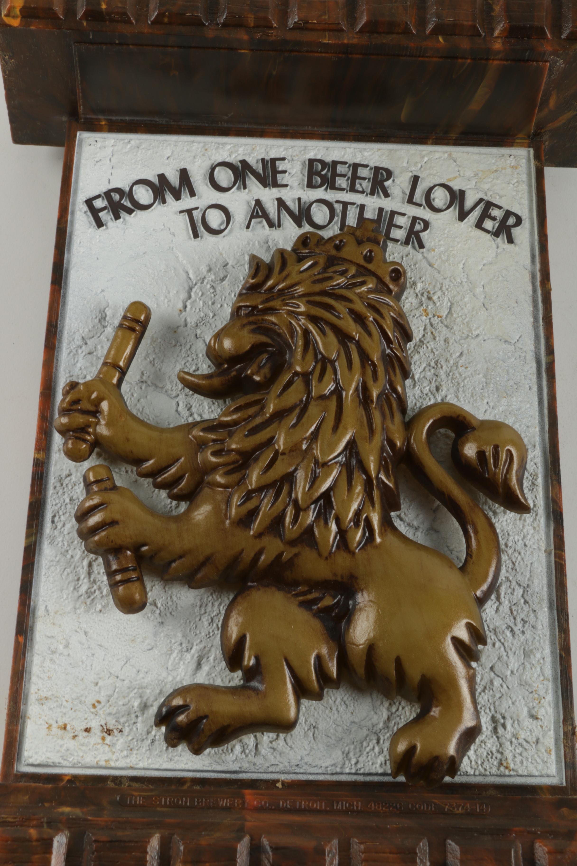 Stroh's Beer Wall Sign