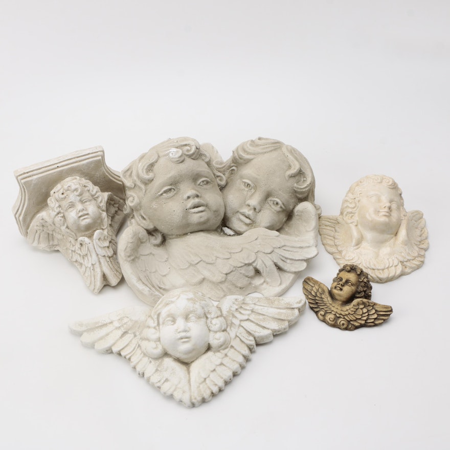 Assorted Plaster Cherub Wall Decor