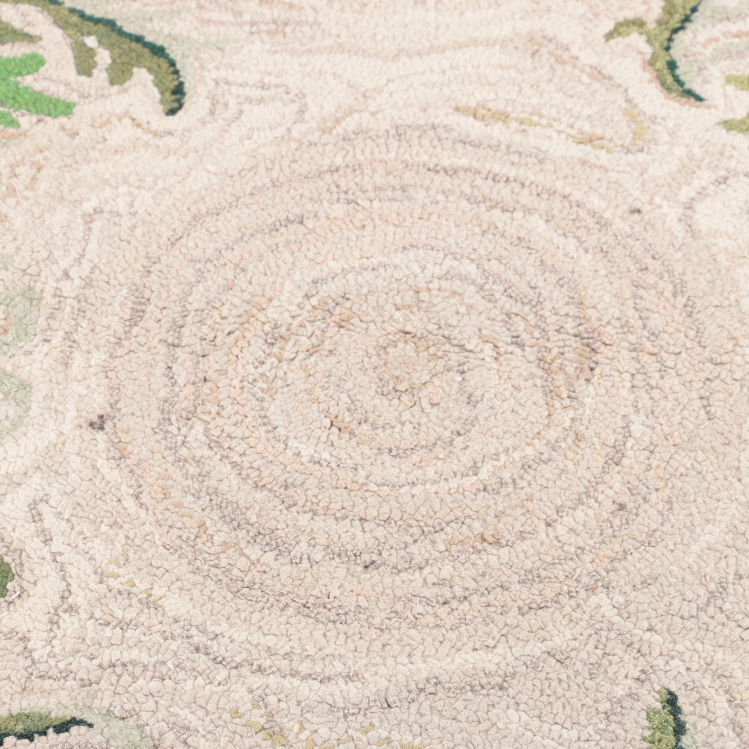 Hooked Floral Accent Rug