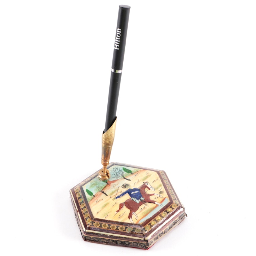 Hand-Decorated Persian Platform Pen Holder