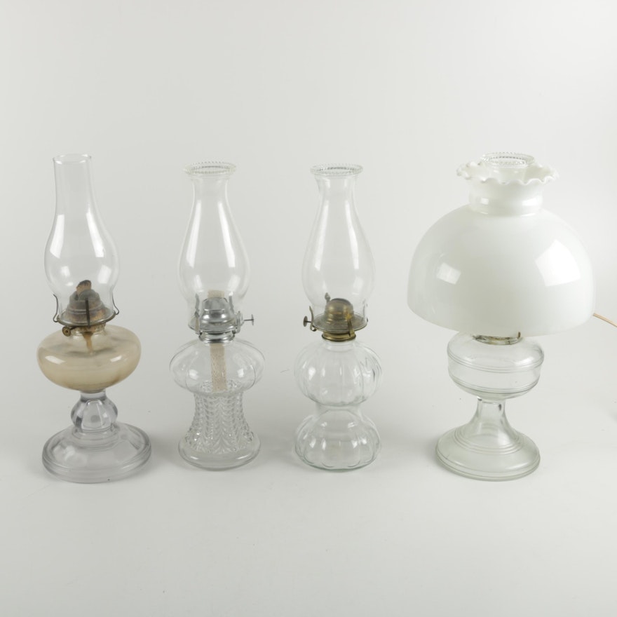 Glass Hurricane lamps