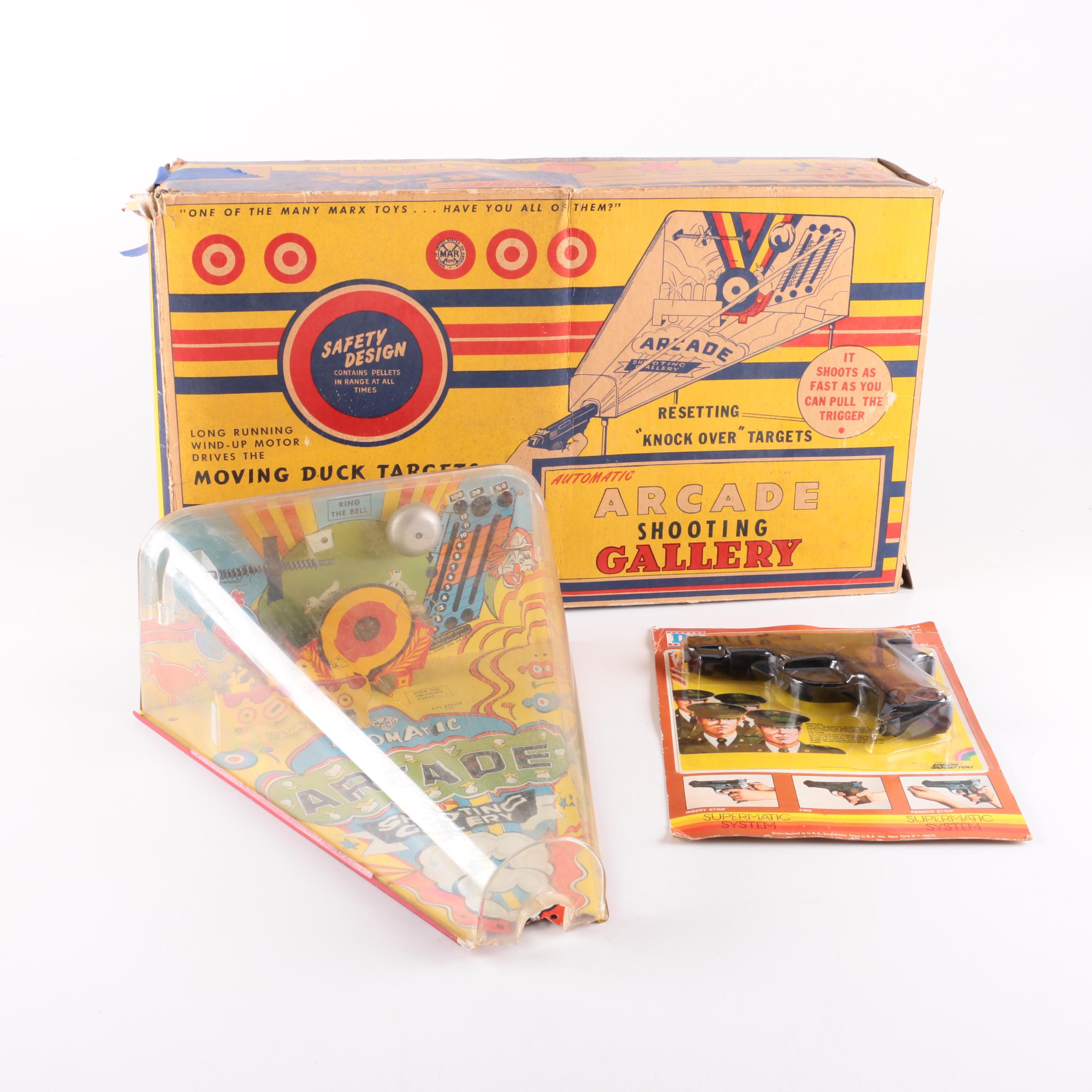 Arcade Shooting Gallery with Toy Cap Gun