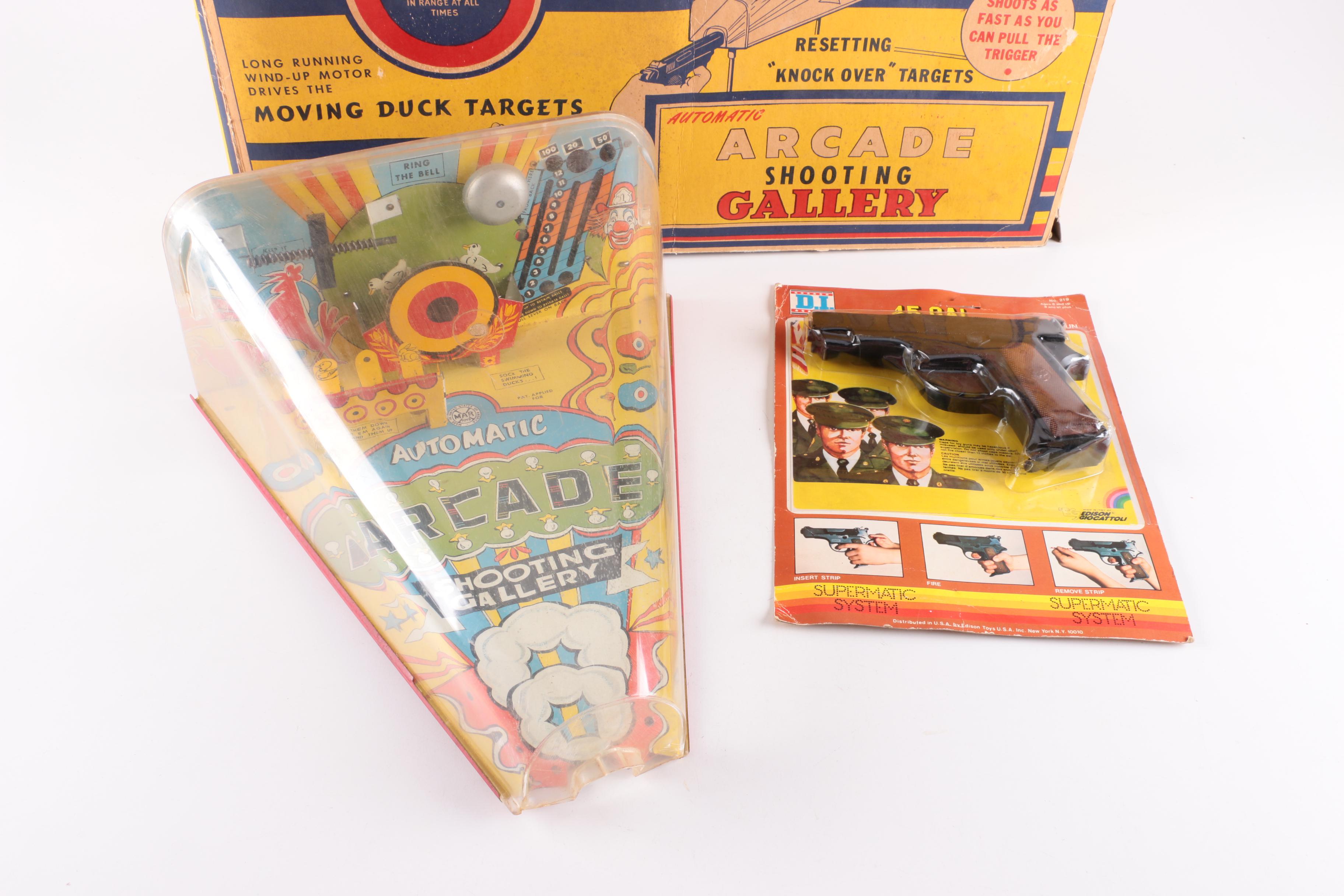 Arcade Shooting Gallery with Toy Cap Gun