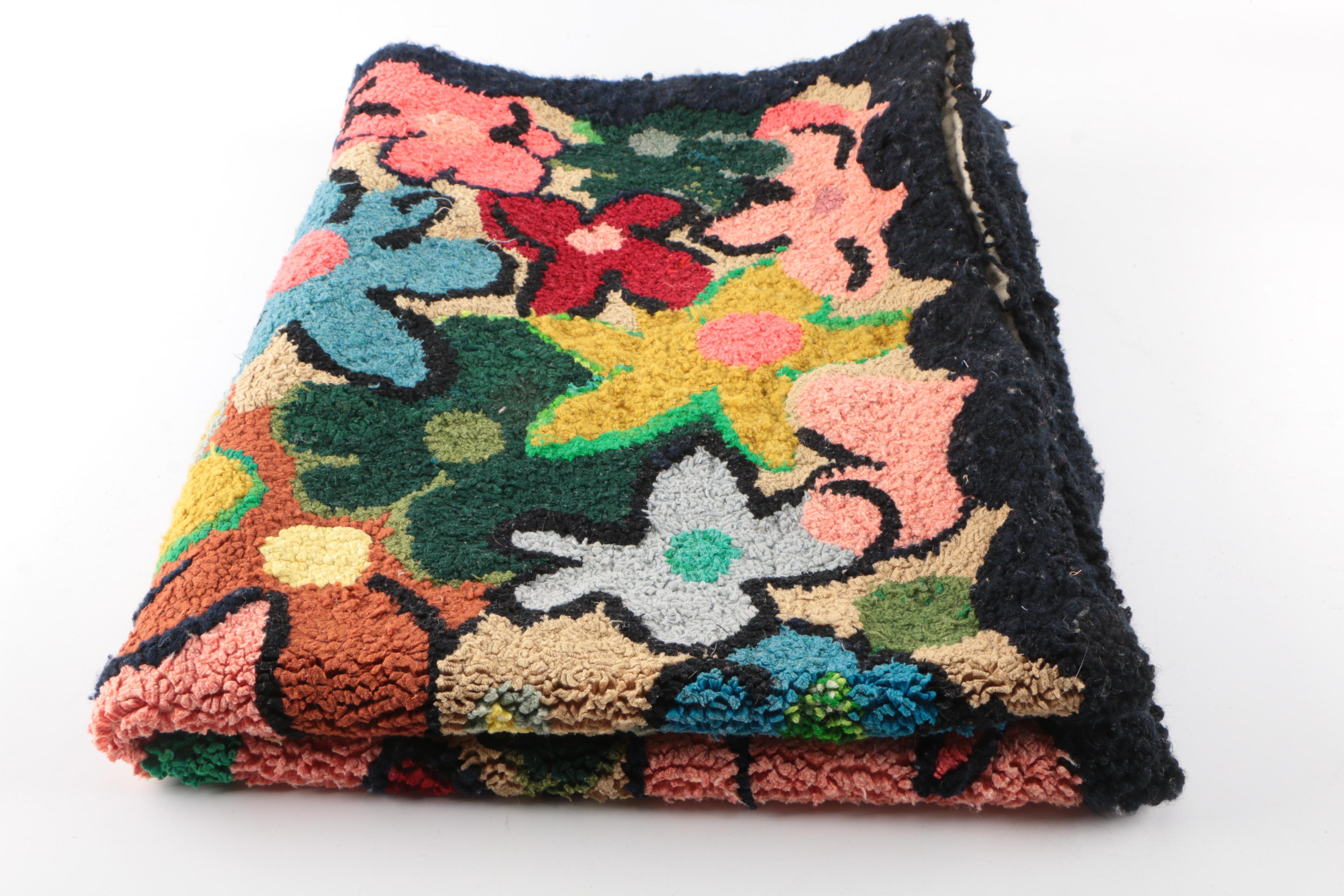 Vintage Hand Hooked Accent Rugs