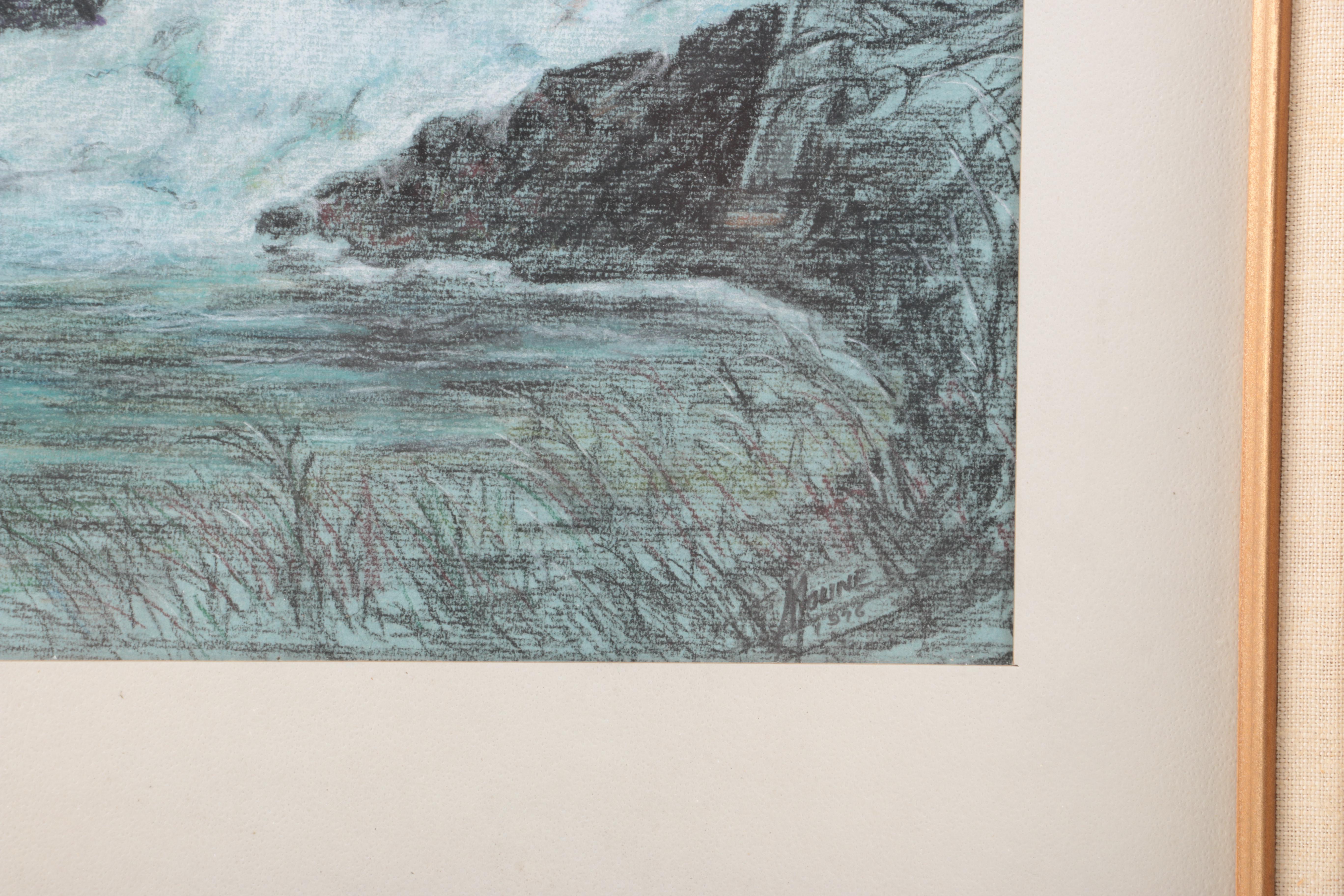 1976 W.A Moline Colored Drawing on Paper "Crystal Island, Pre-Expo '74"