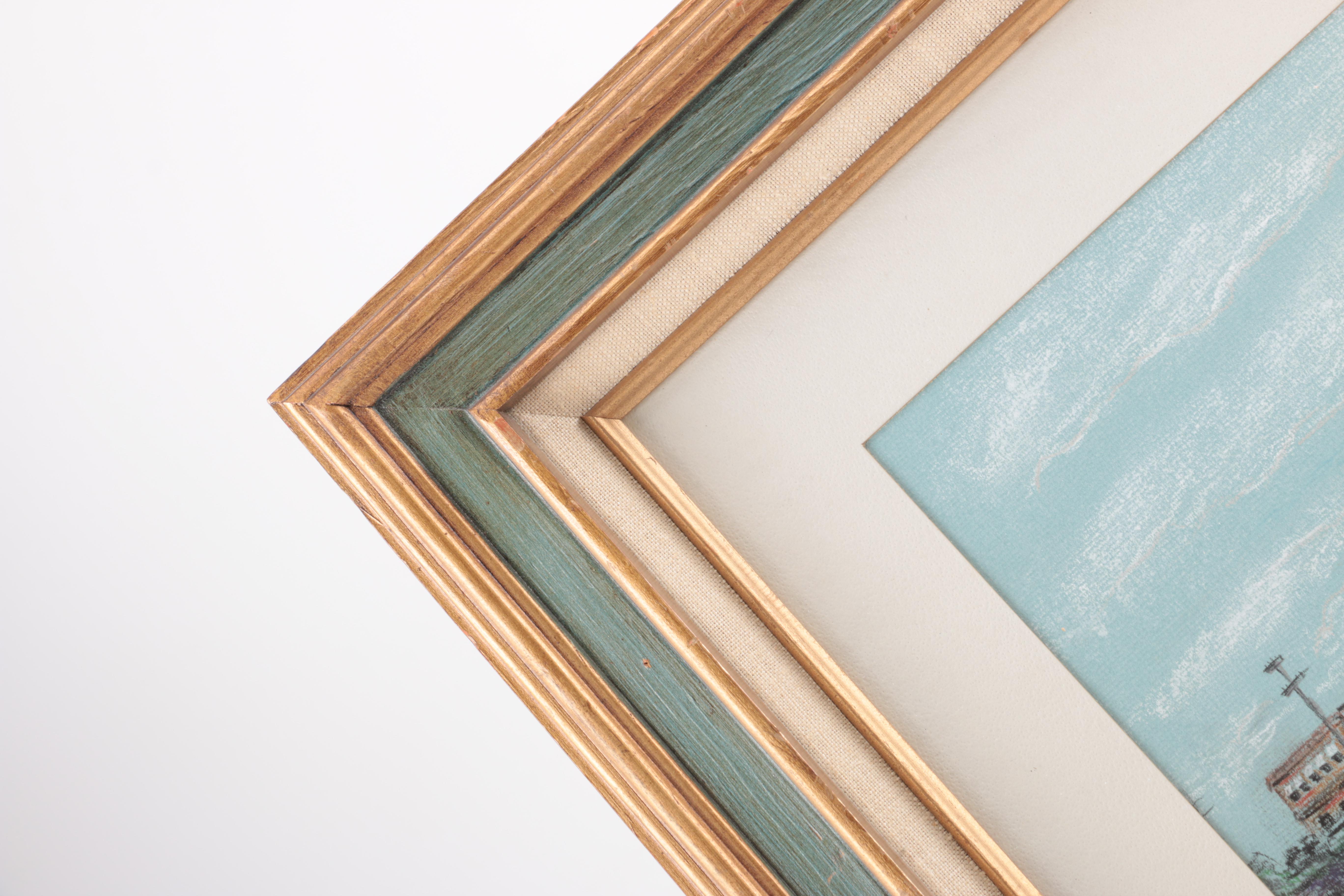 1976 W.A Moline Colored Drawing on Paper "Crystal Island, Pre-Expo '74"