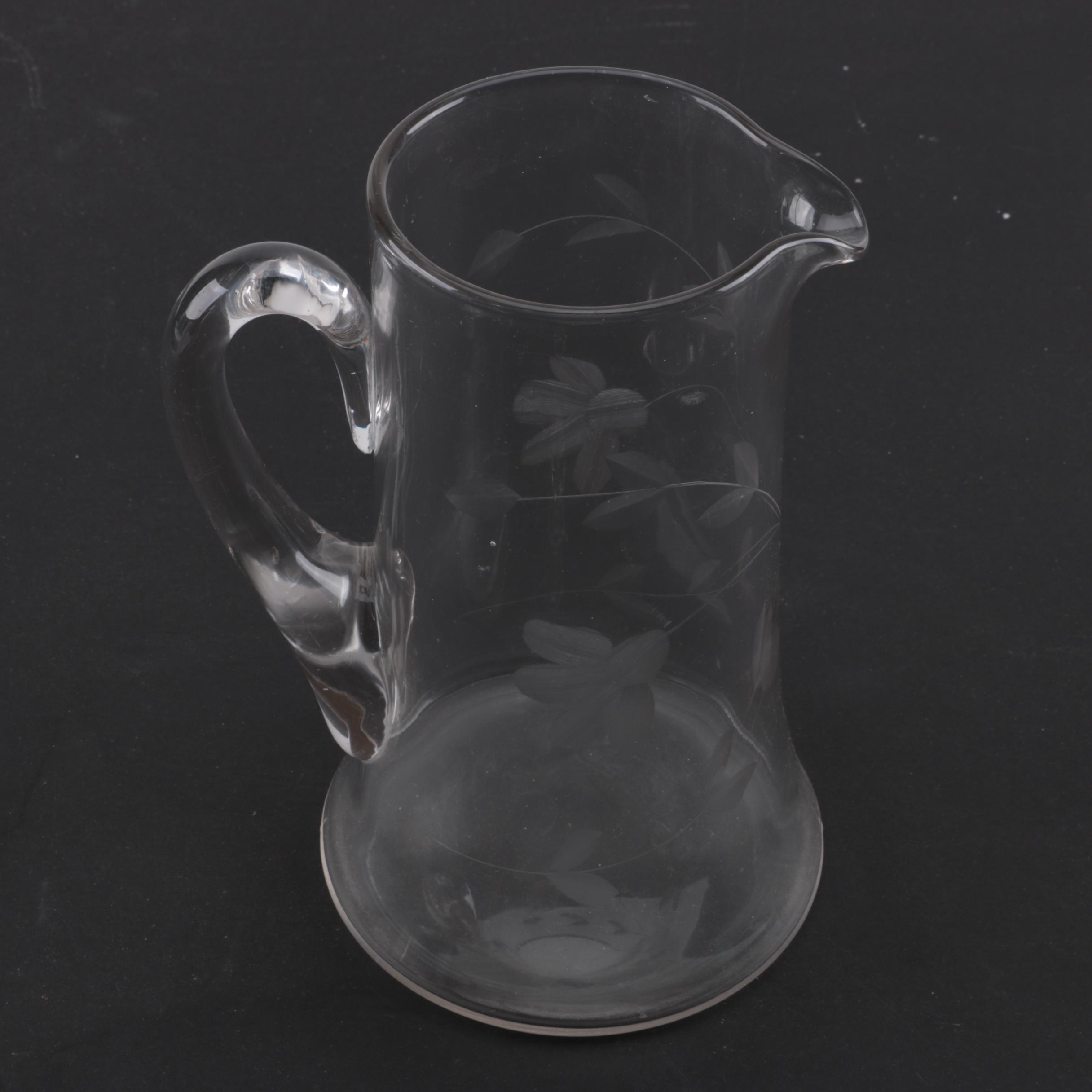 Floral Etched Glass Serveware