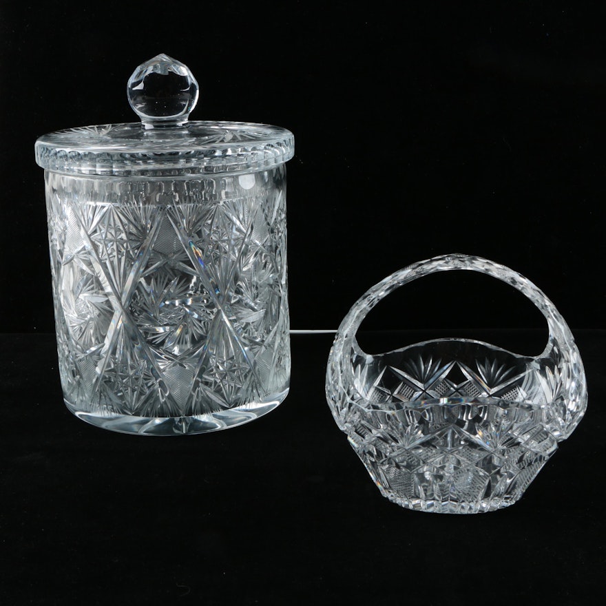 Crystal Basket and Jar
