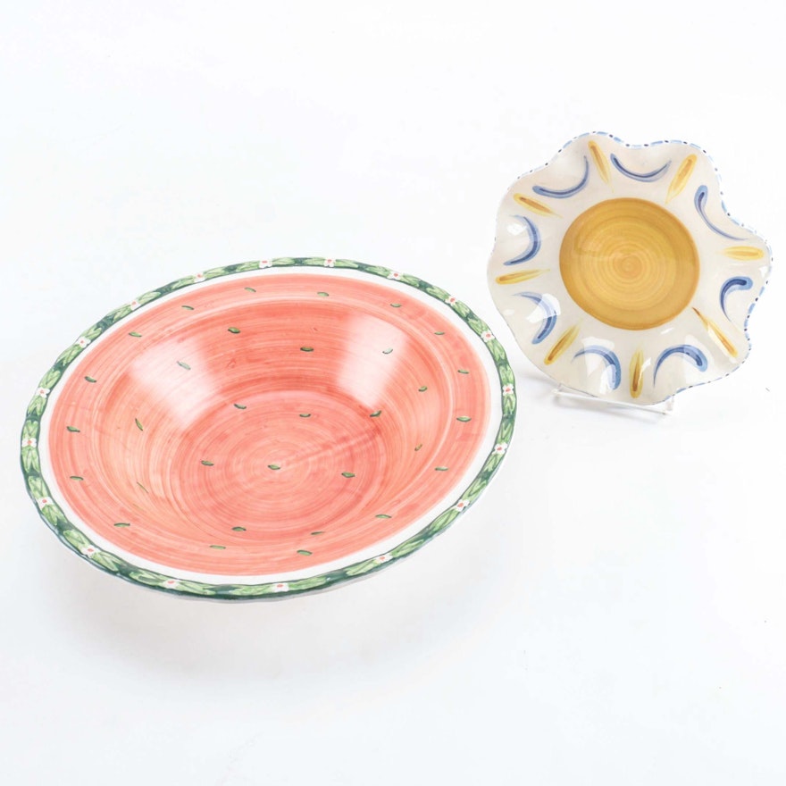 Colorful Hand-Painted Stoneware Bowls