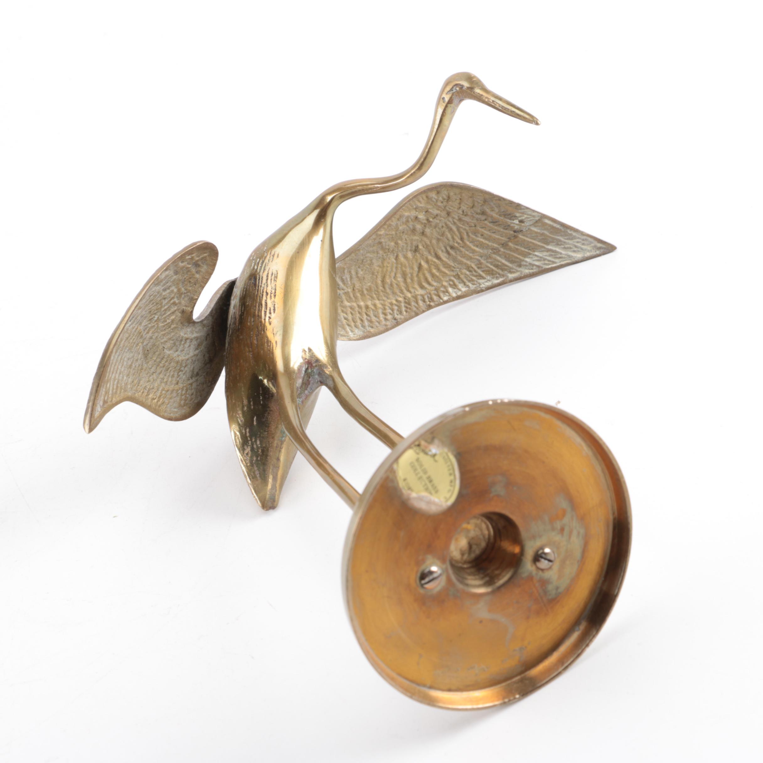 Leonard Solid Brass Crane Figurines