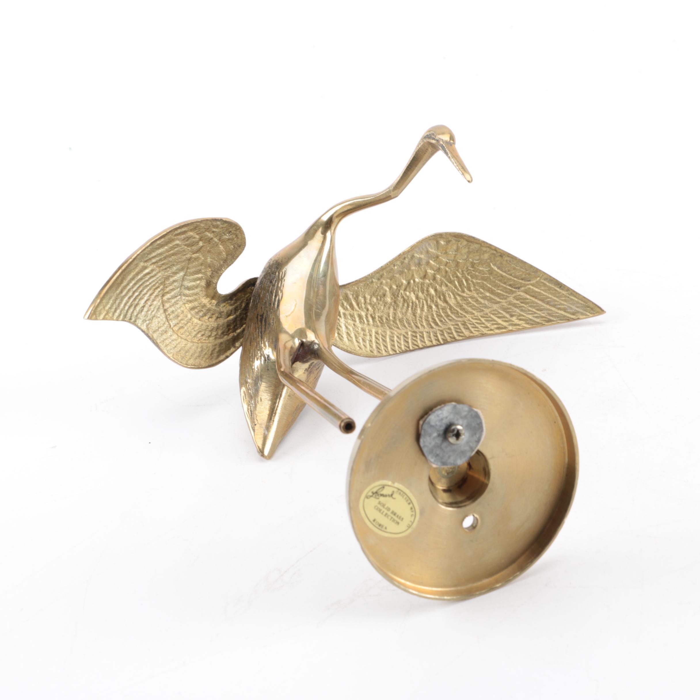 Leonard Solid Brass Crane Figurines