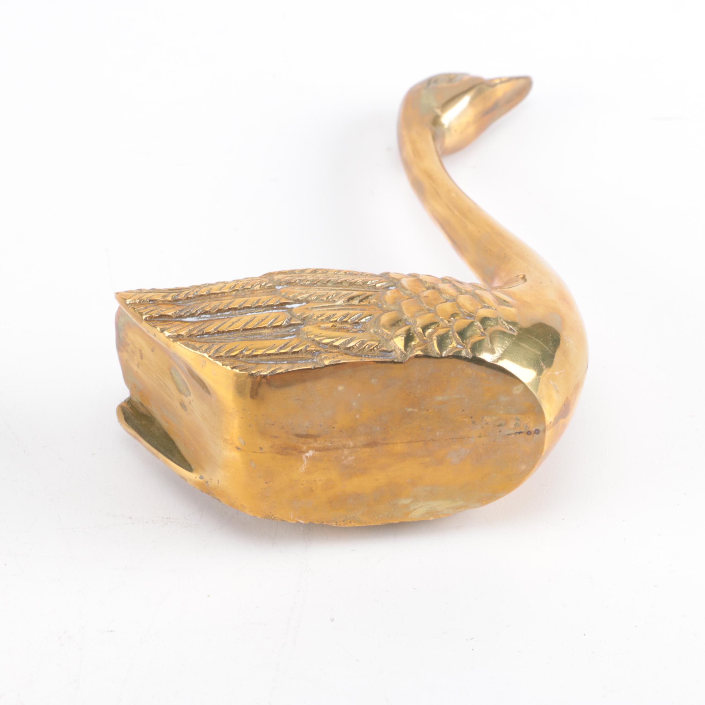 Brass Swan Figurines