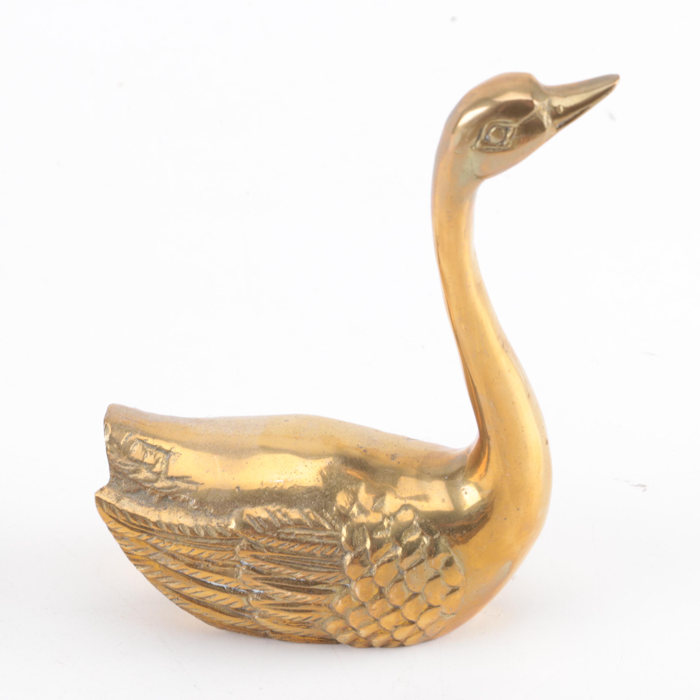 Brass Swan Figurines